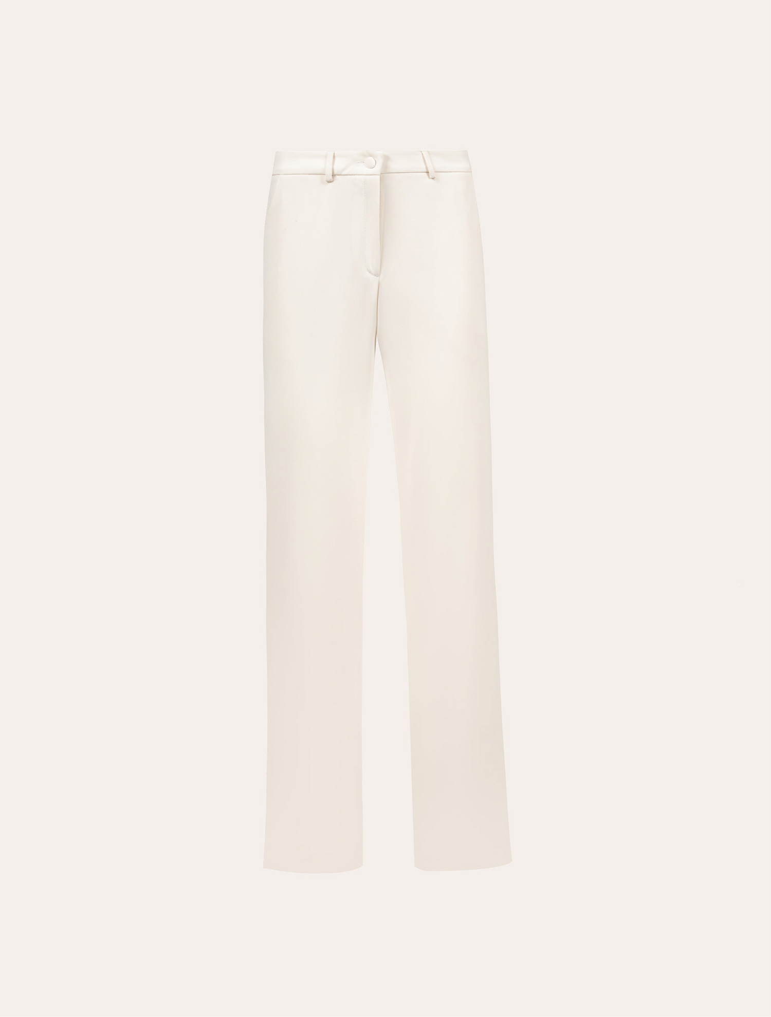 Straight leg tailored pants in cream