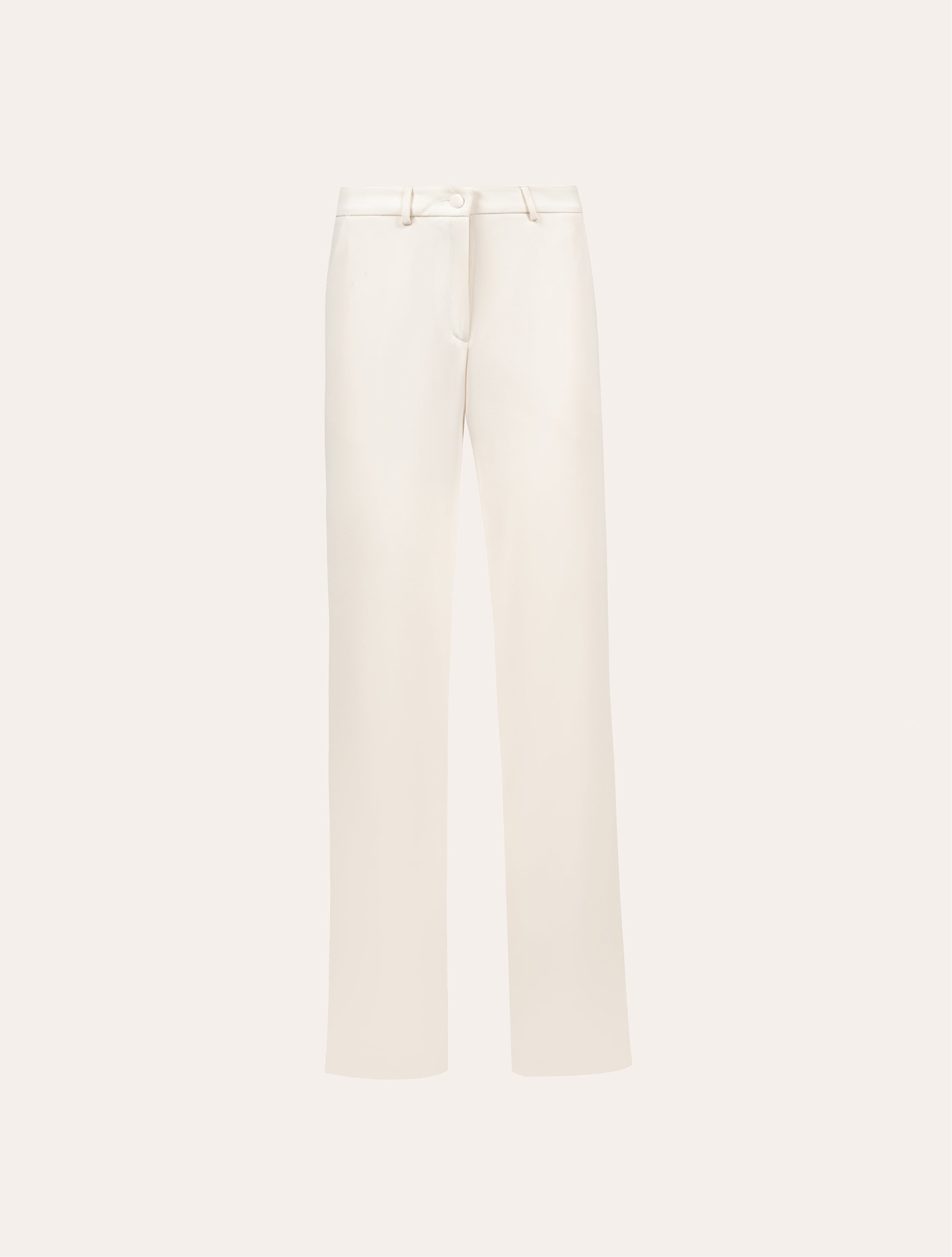 Straight leg tailored pants in cream