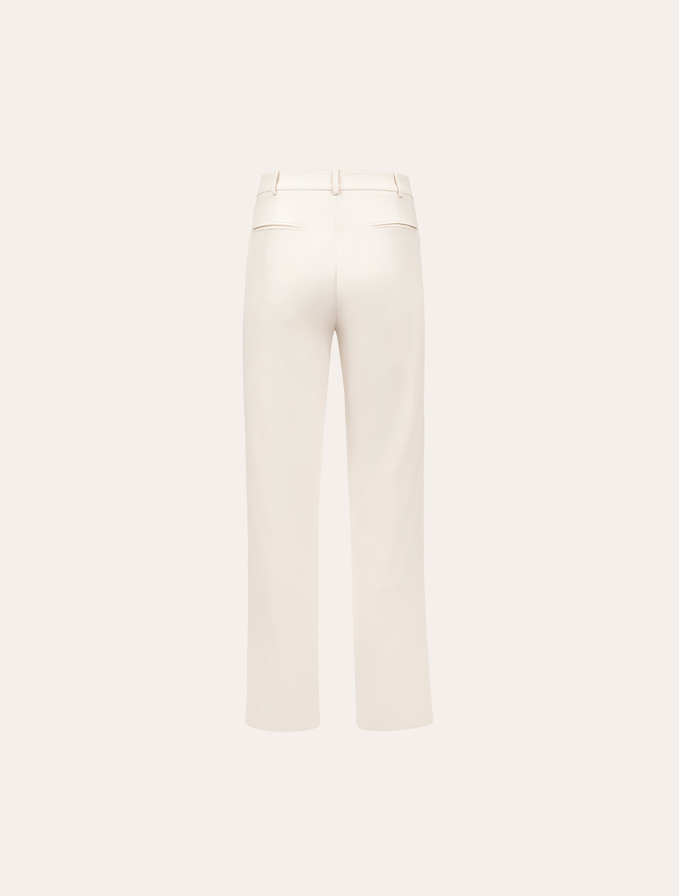 Straight leg tailored pants in cream