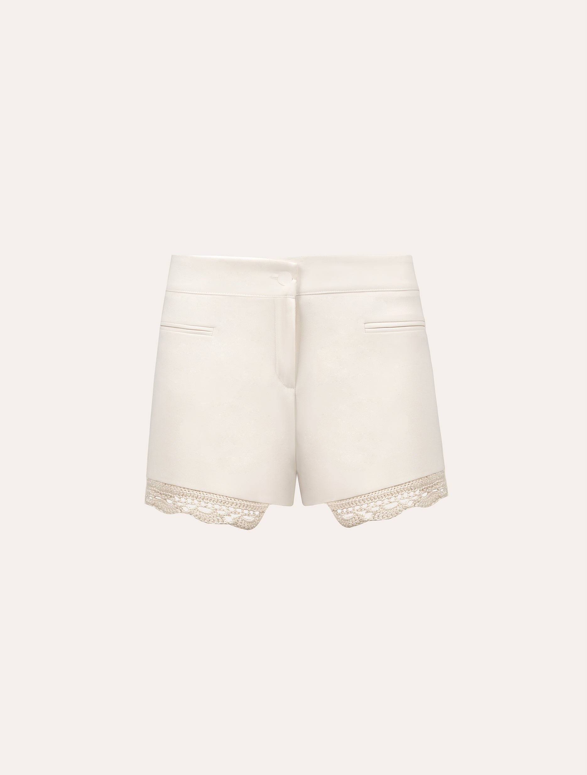 Crochet shorts in cream