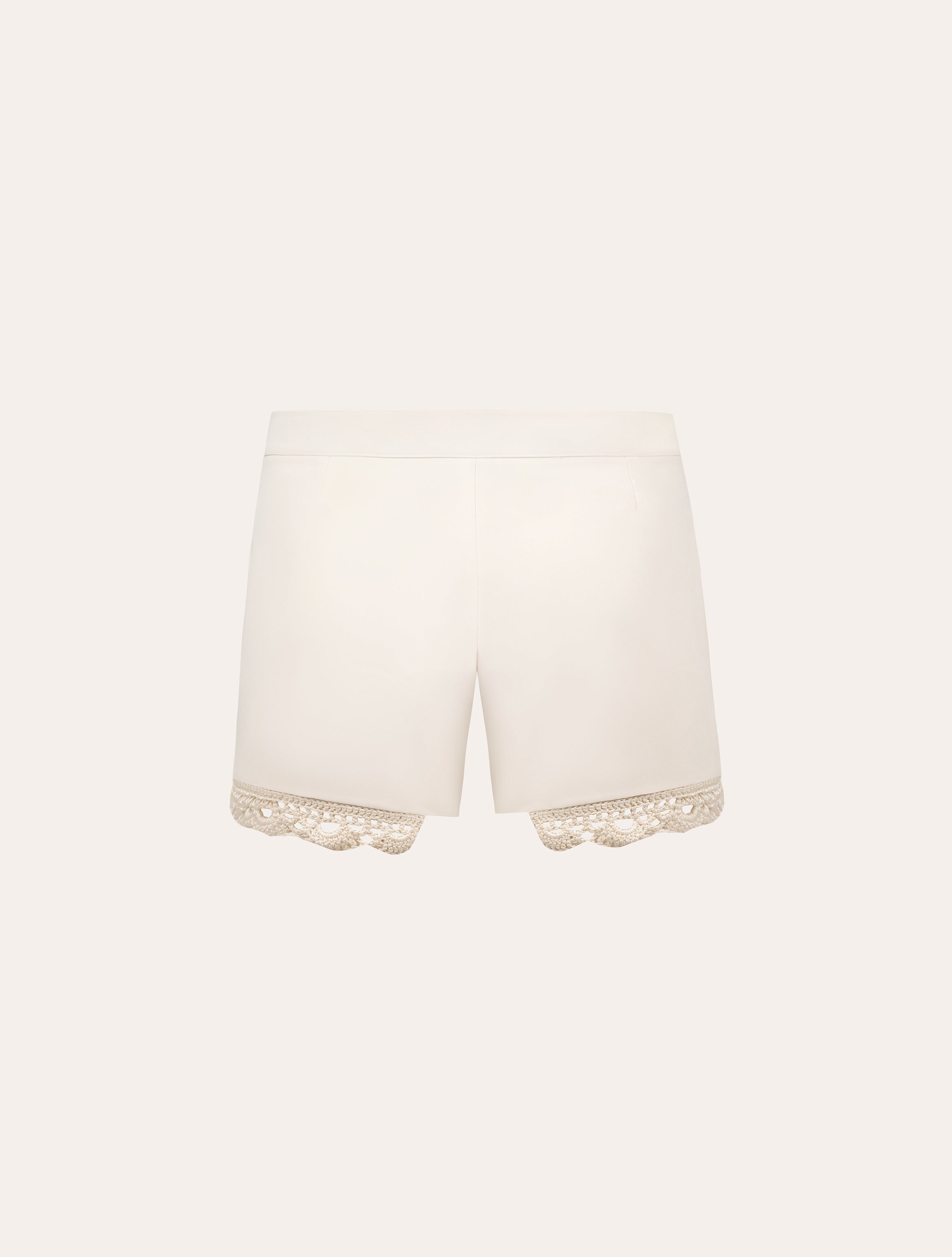 Crochet shorts in cream