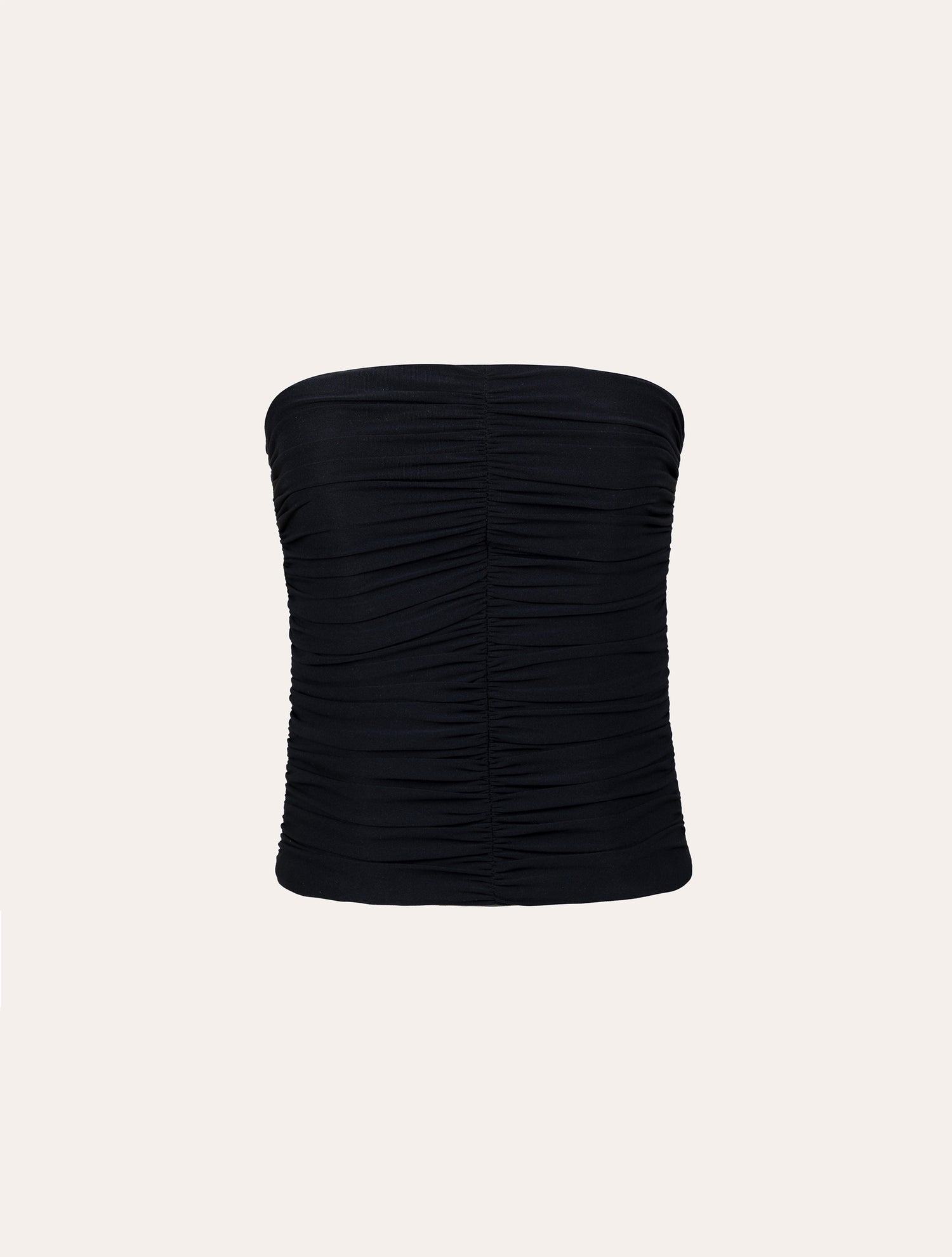 Rushed jersey corset in black
