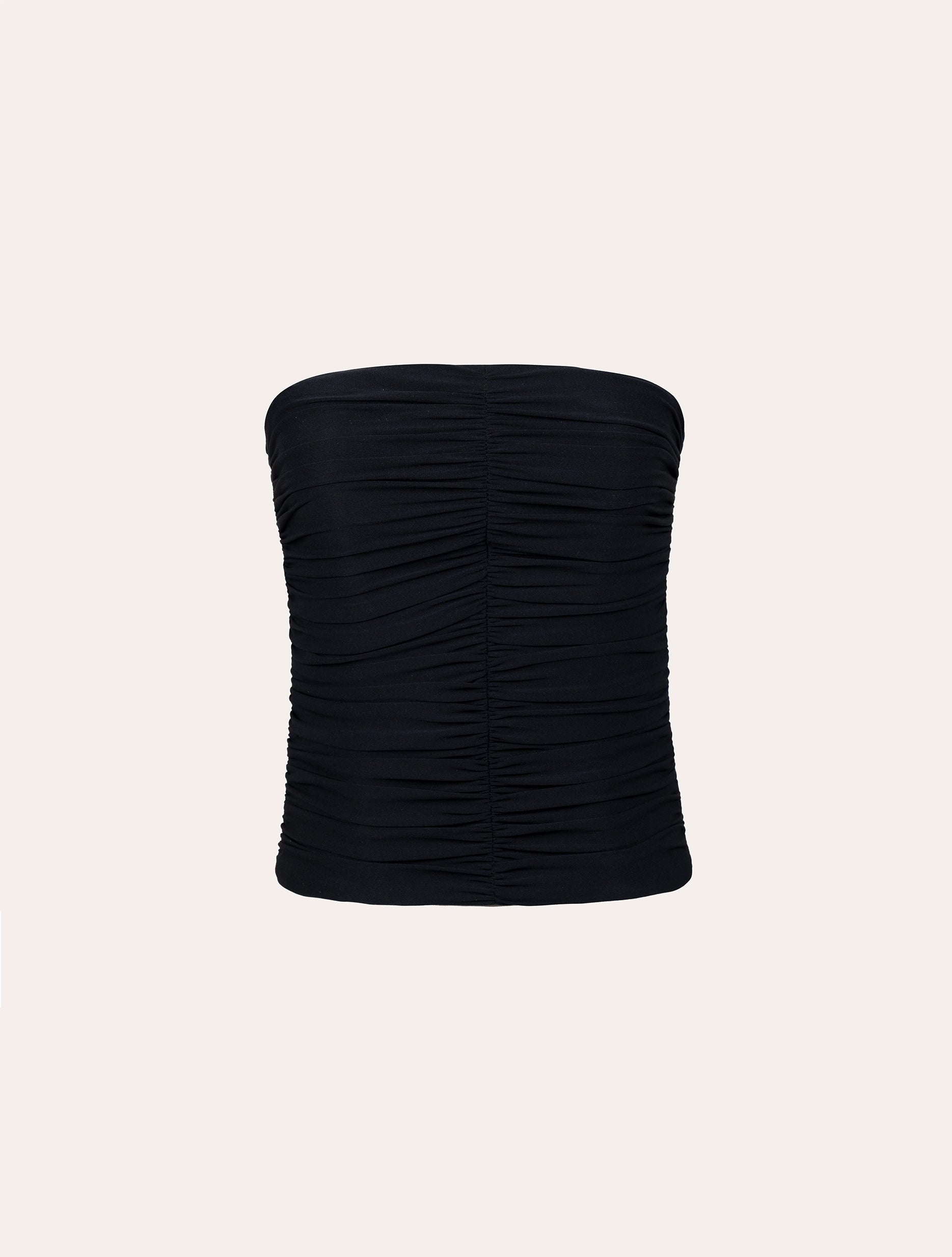 Rushed jersey corset in black