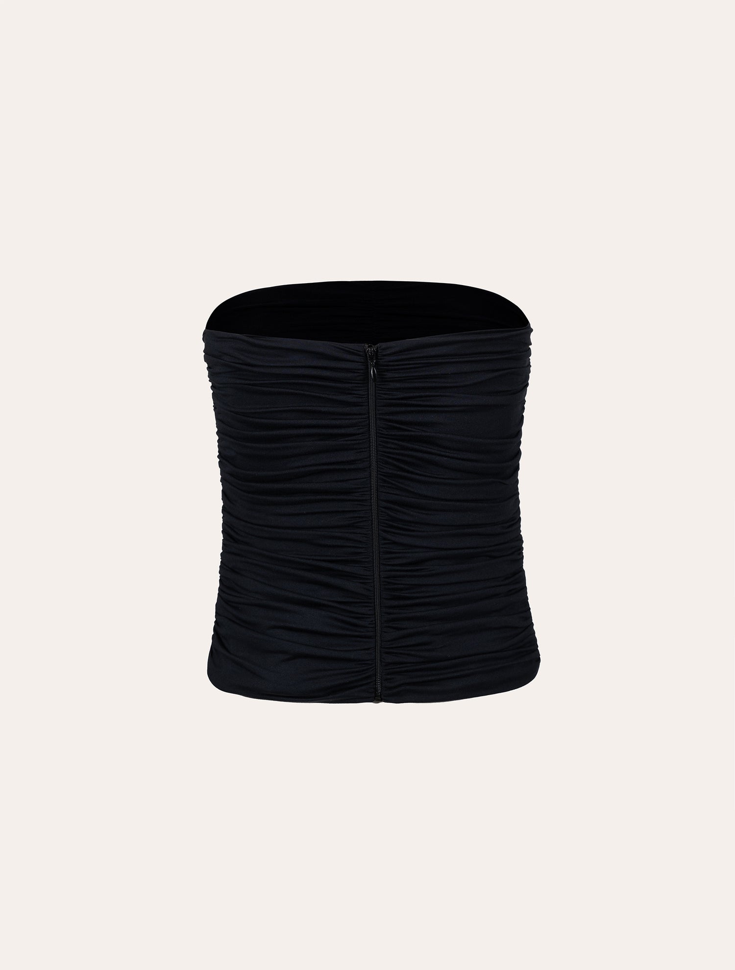Rushed jersey corset in black