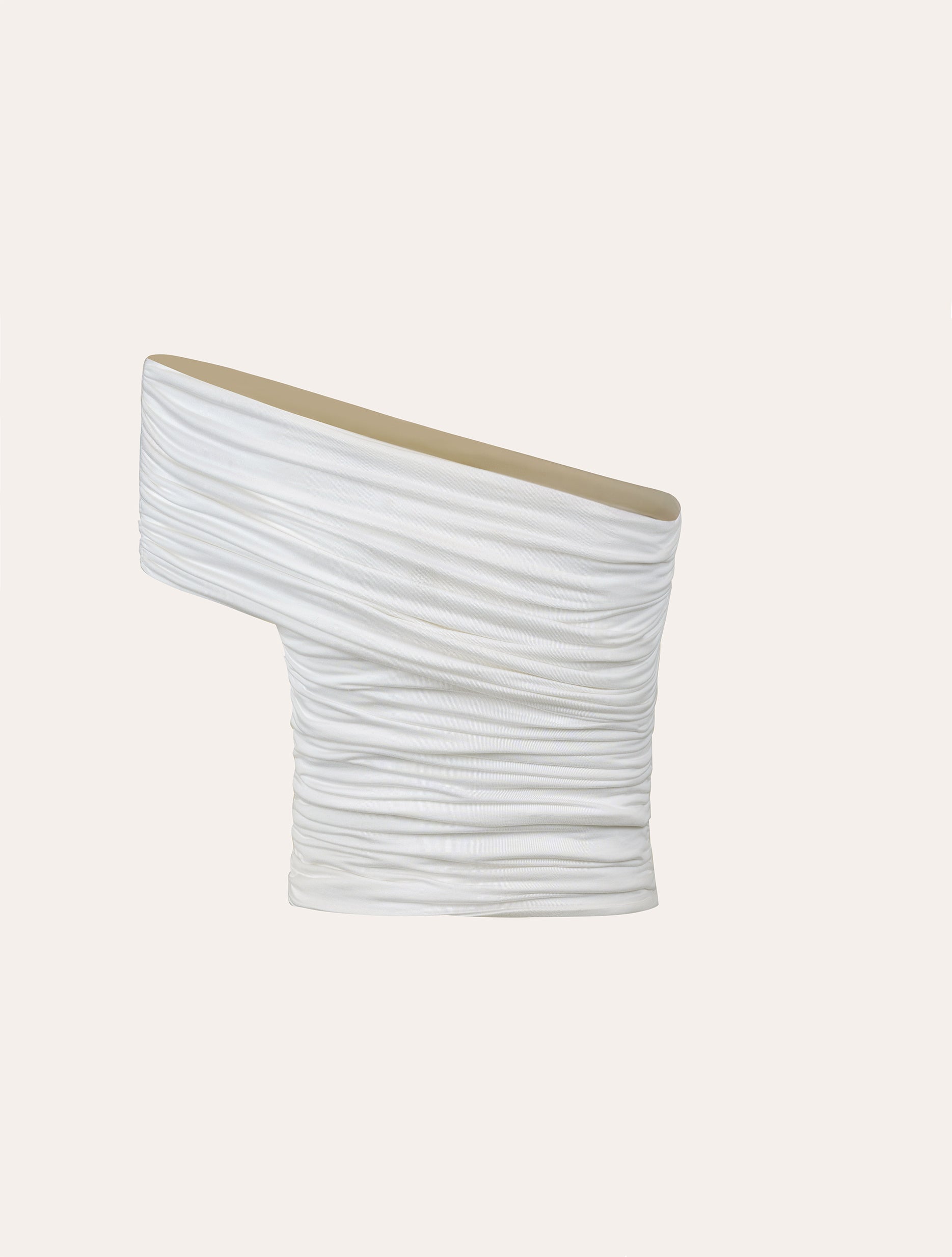 One-shoulder wrap top in white