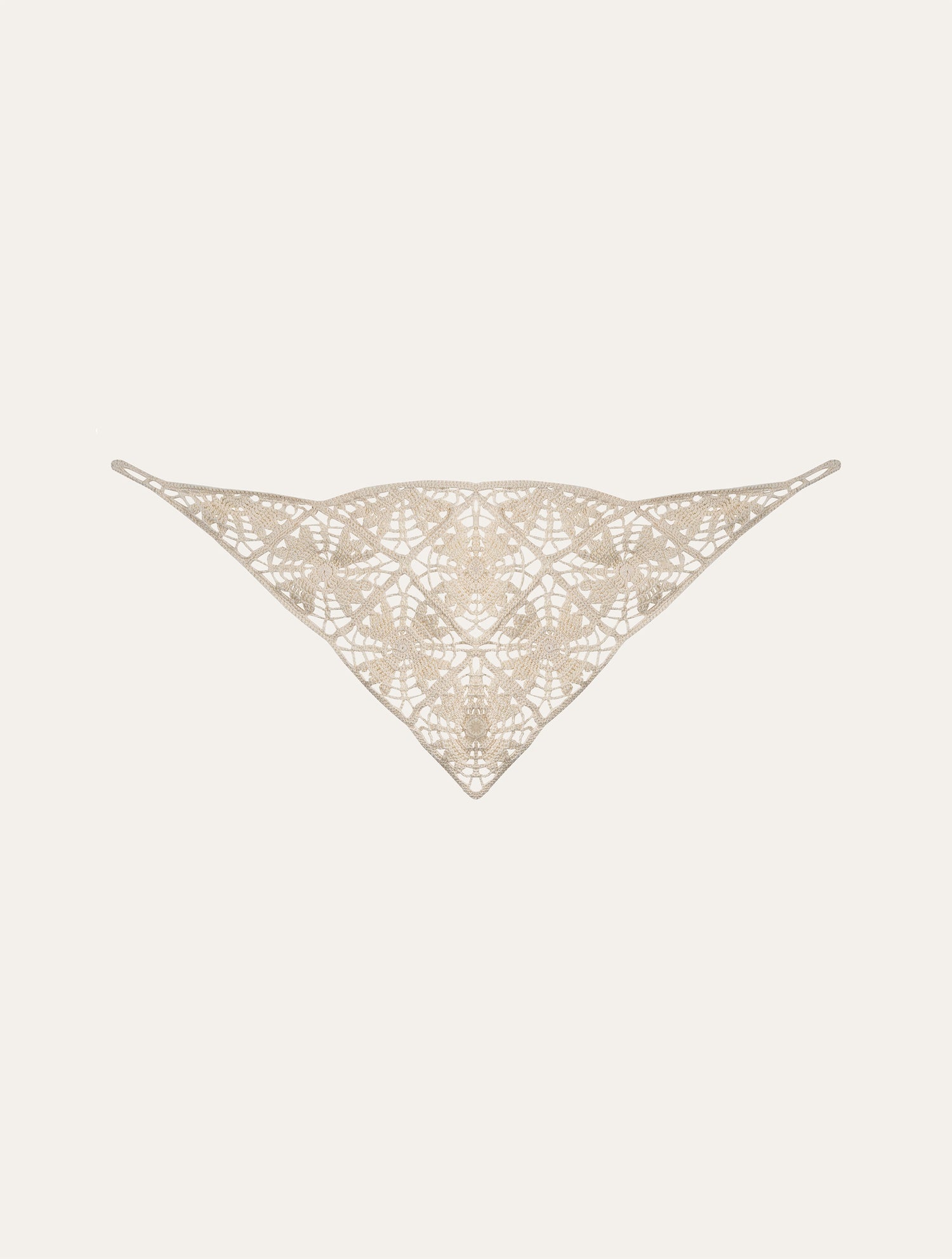 Handmade crochet triangle scarf in cream