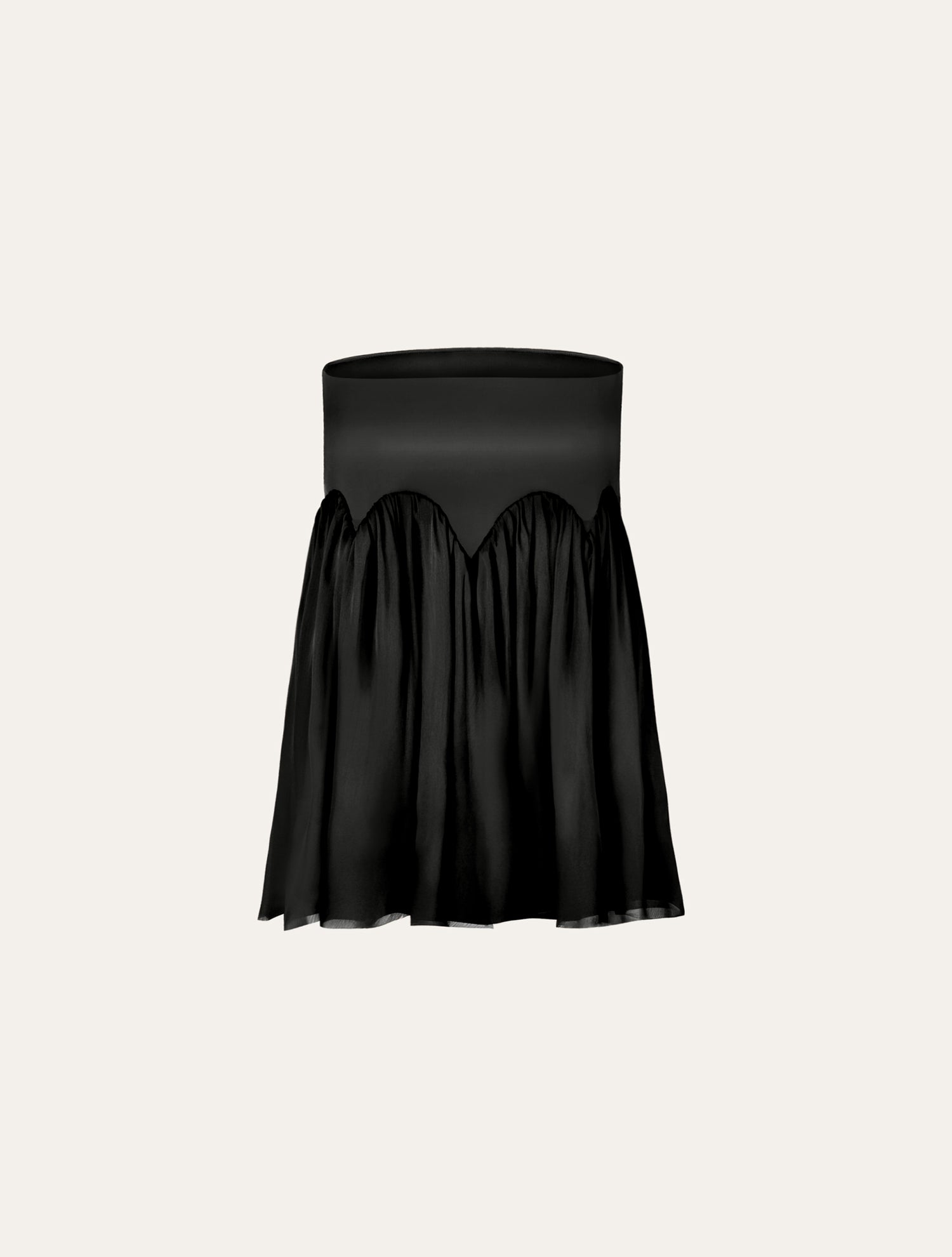Scalloped detail top in black