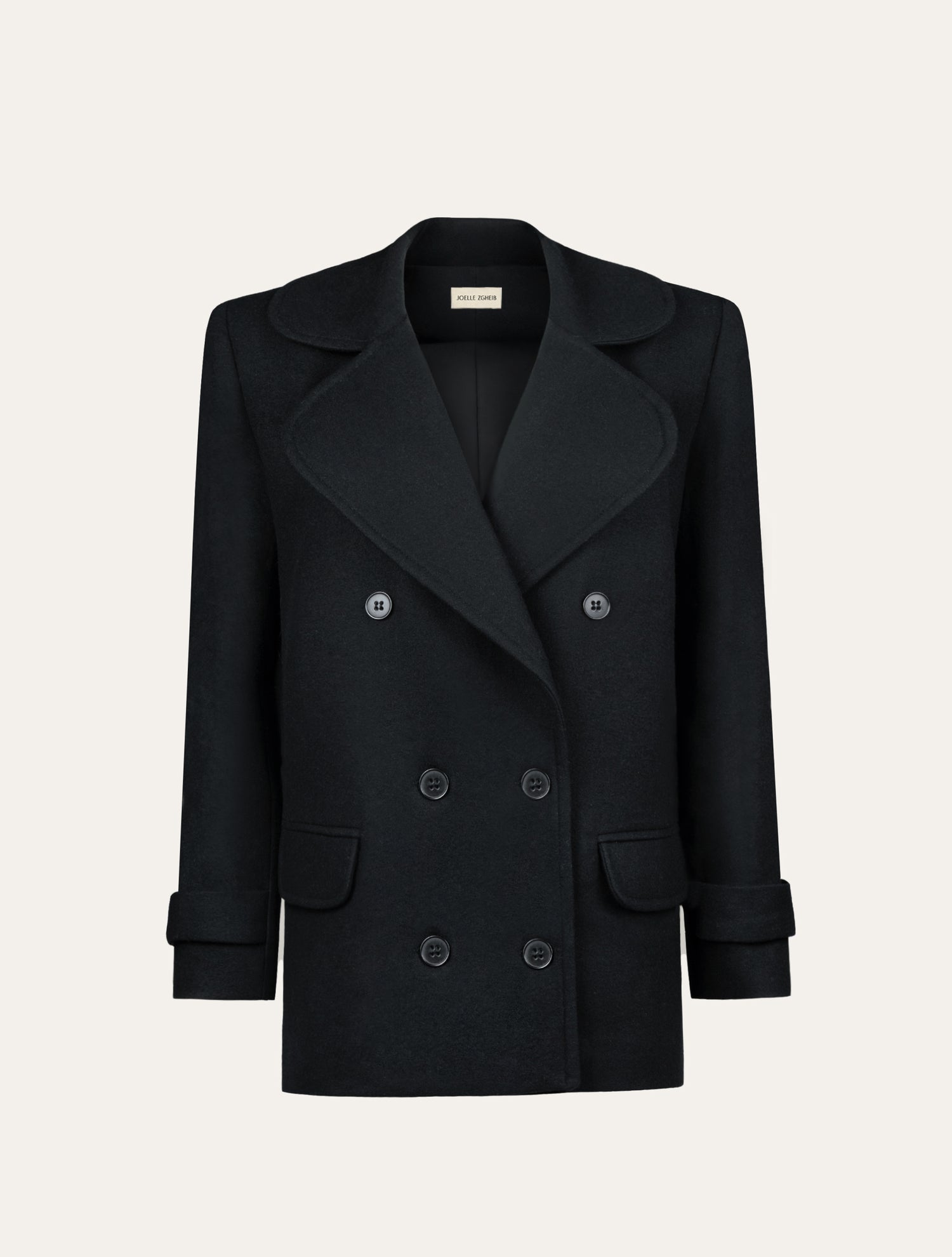 Classic cashmere midi coat in black