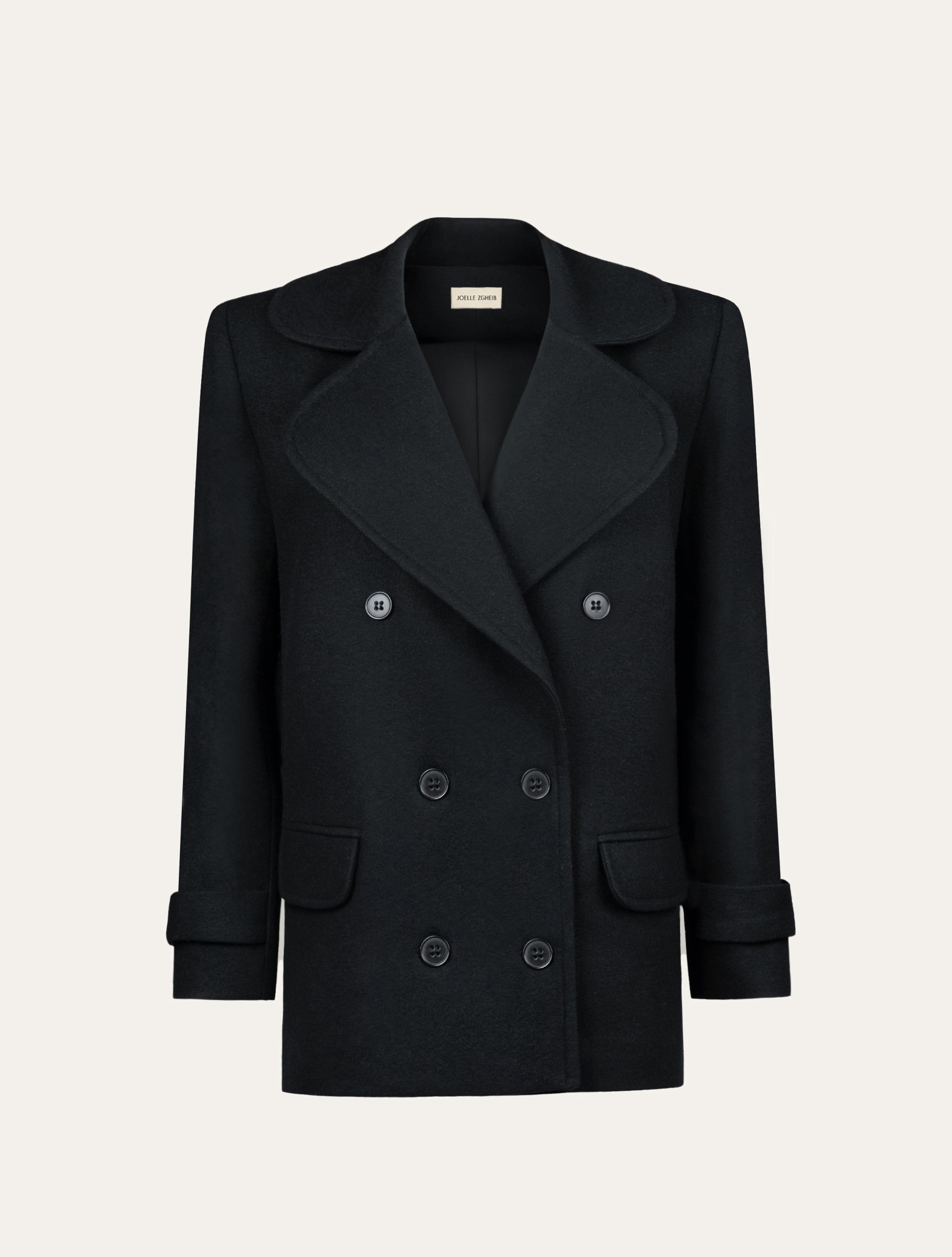 Classic cashmere midi coat in black