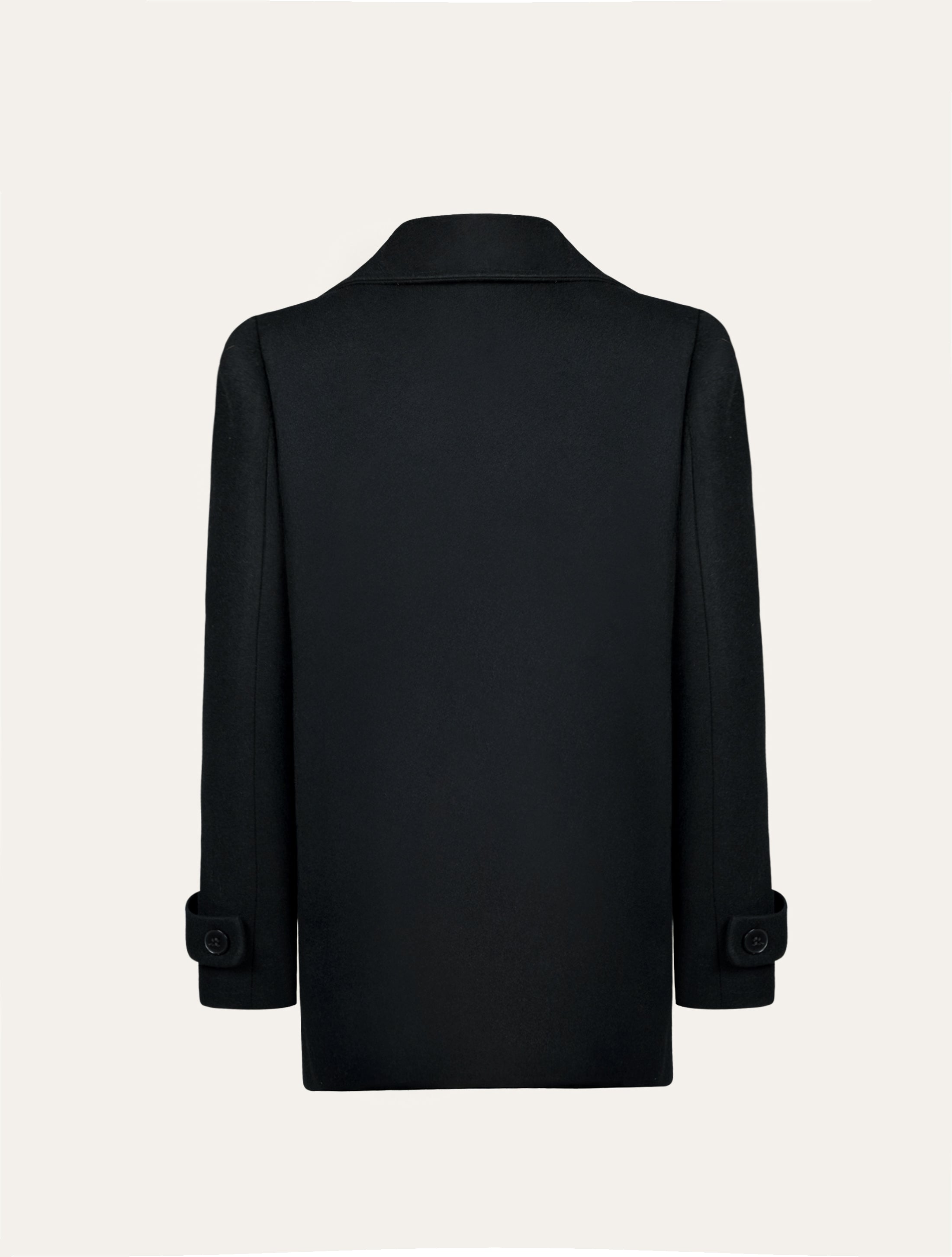 Classic cashmere midi coat in black