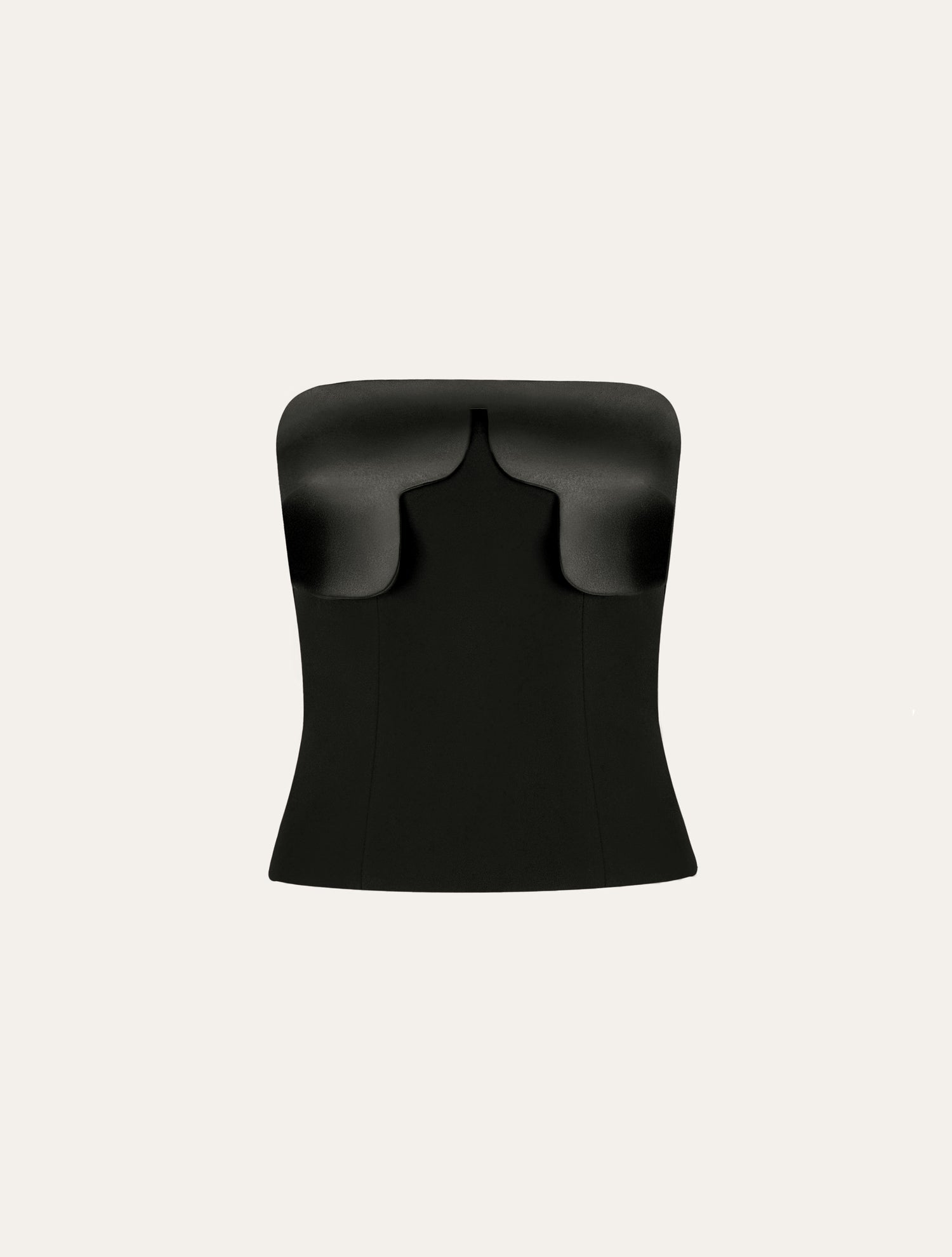 Scalloped detail corset in black