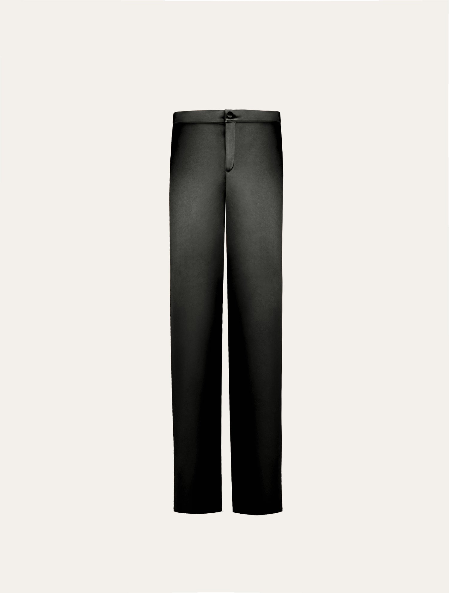 Low waist tailored pants in black satin