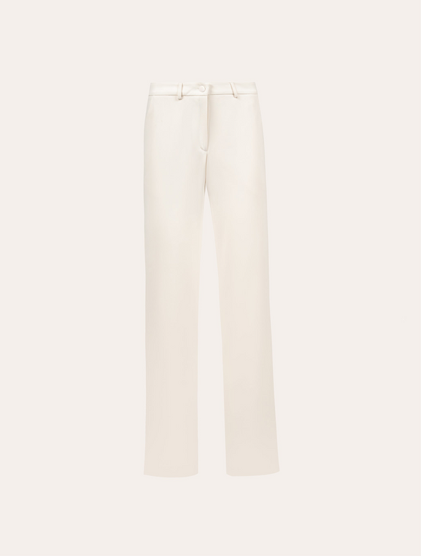 Straight leg tailored pants in cream