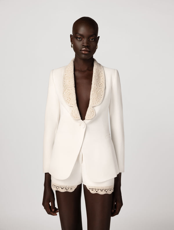 Crochet shorts in cream