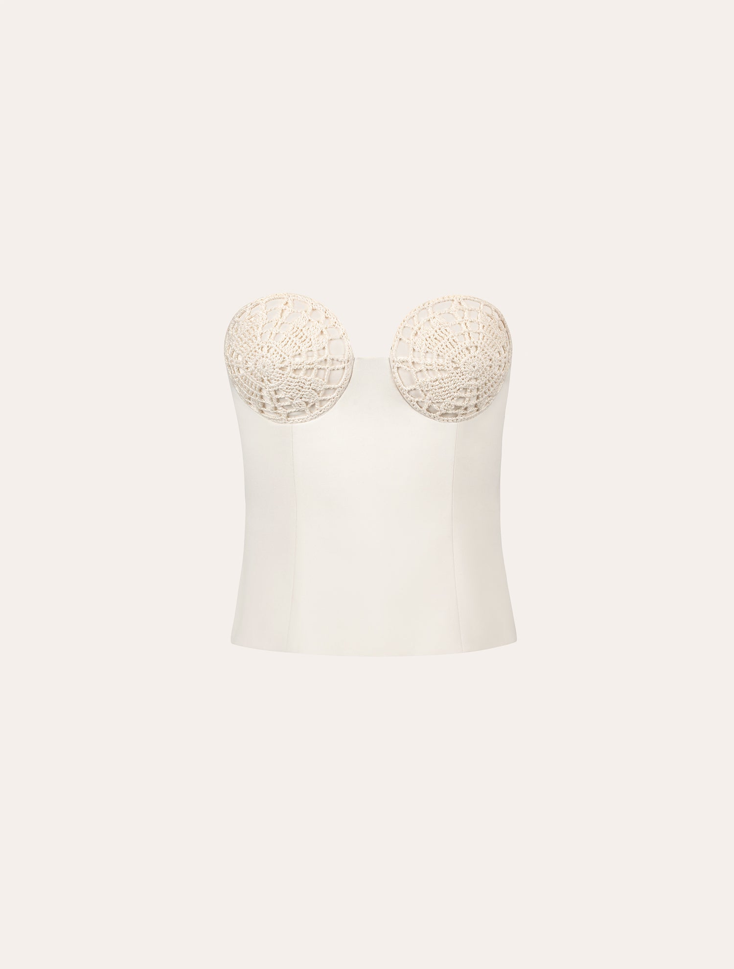 Crochet bustier corset in cream
