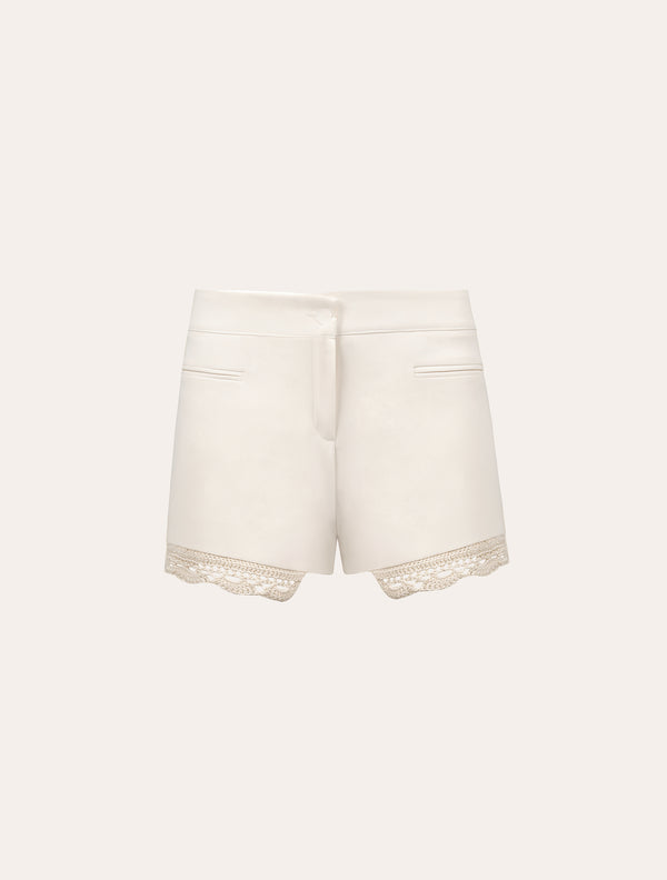 Crochet shorts in cream