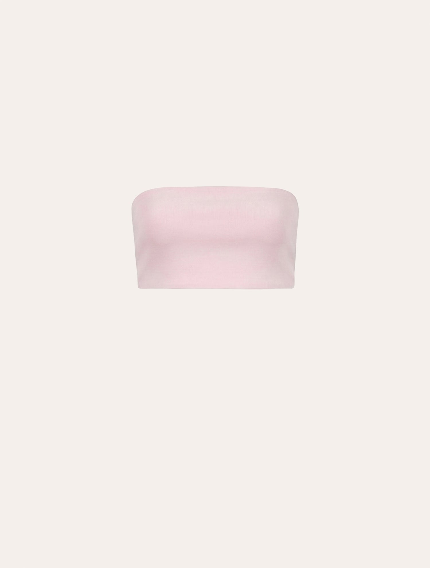 Bandeau jersey top in baby pink