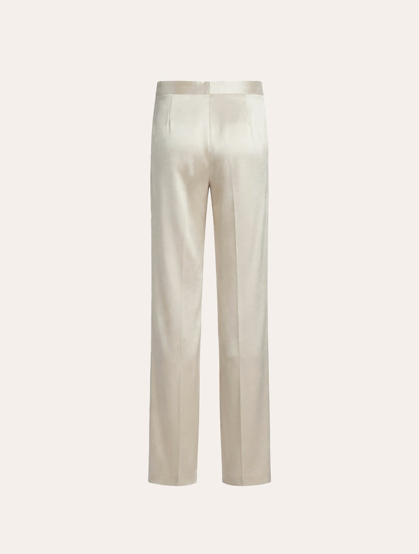 Straight leg tailored  pants in cream