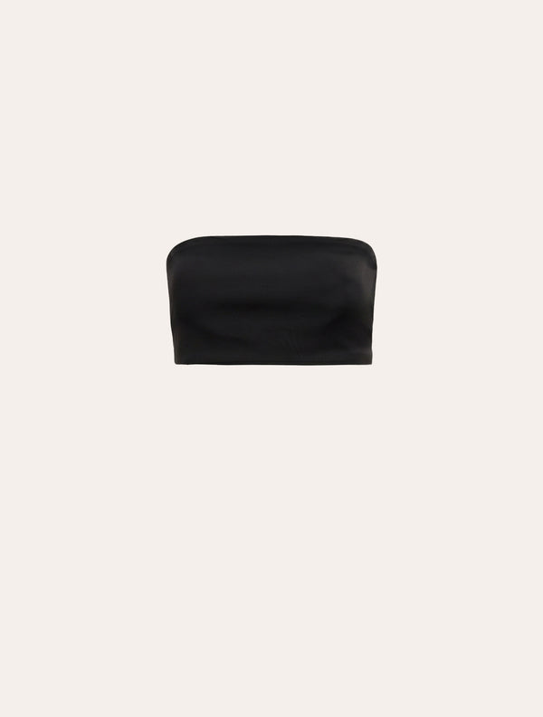 Bandeau jersey top in black