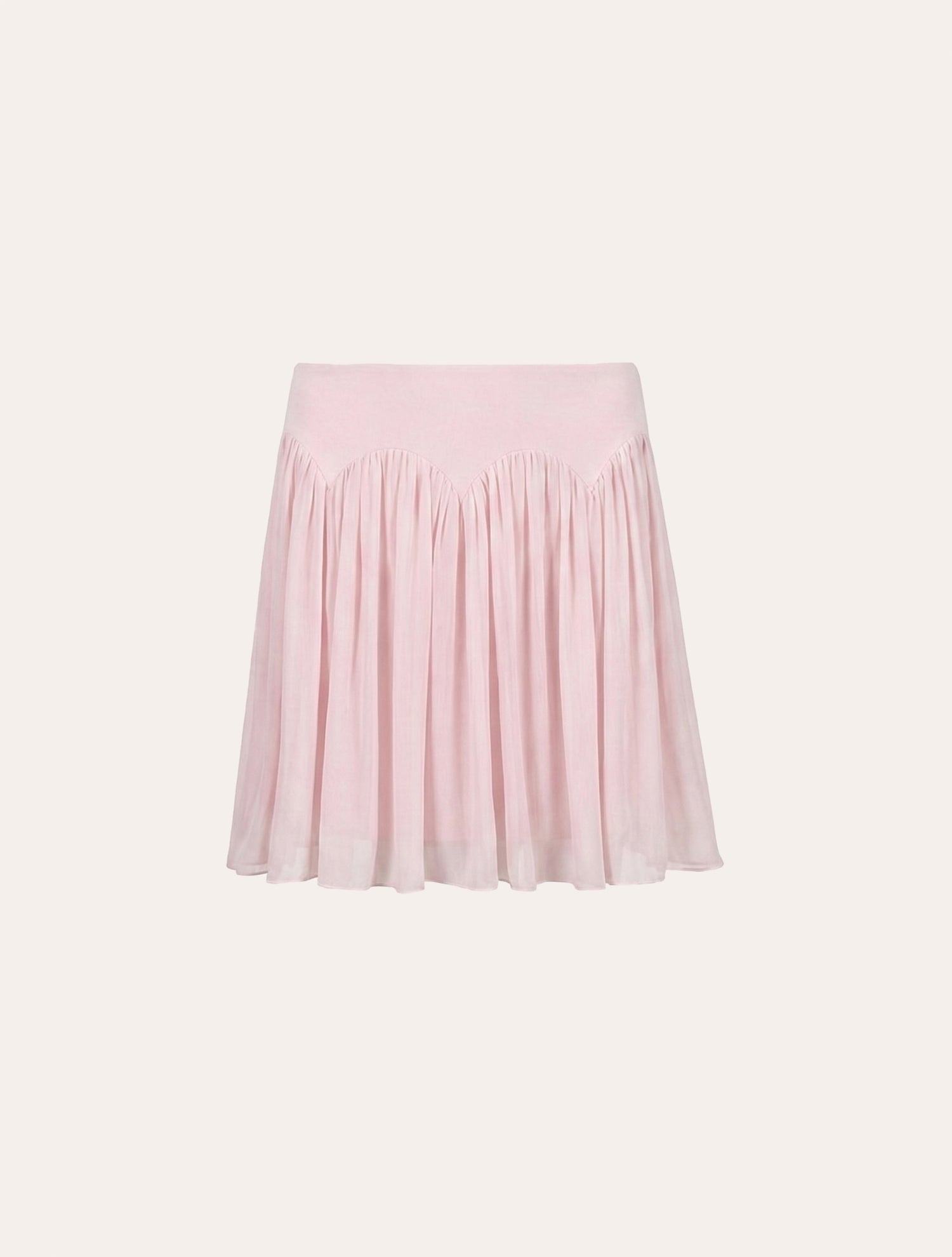 Scalloped waist maxi dress in baby pink