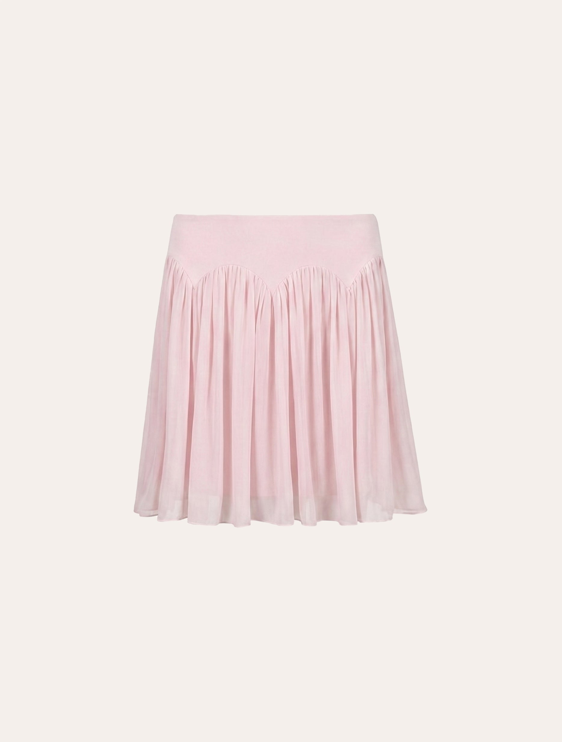 Scalloped waist maxi dress in baby pink