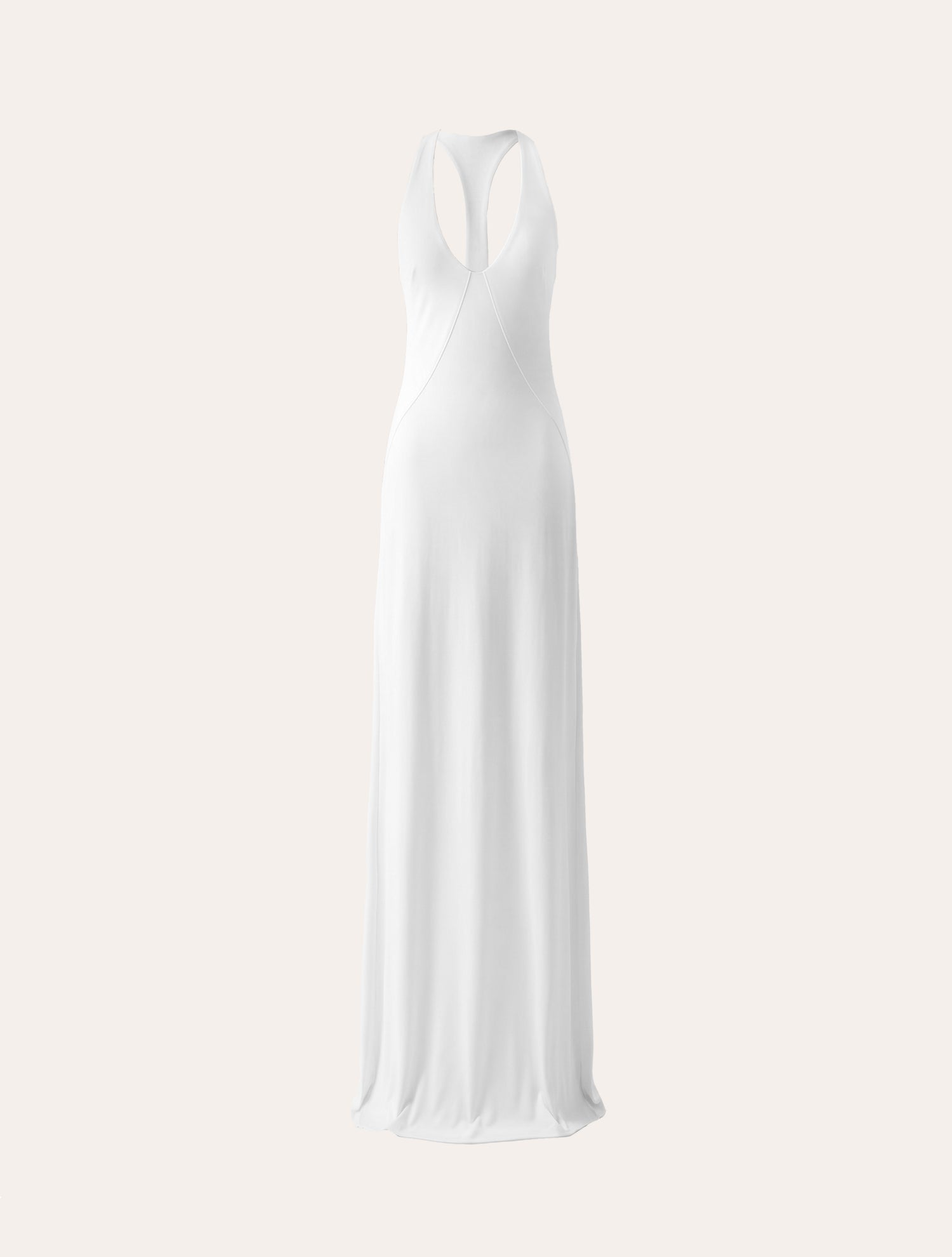 Racerback jersey maxi dress in white