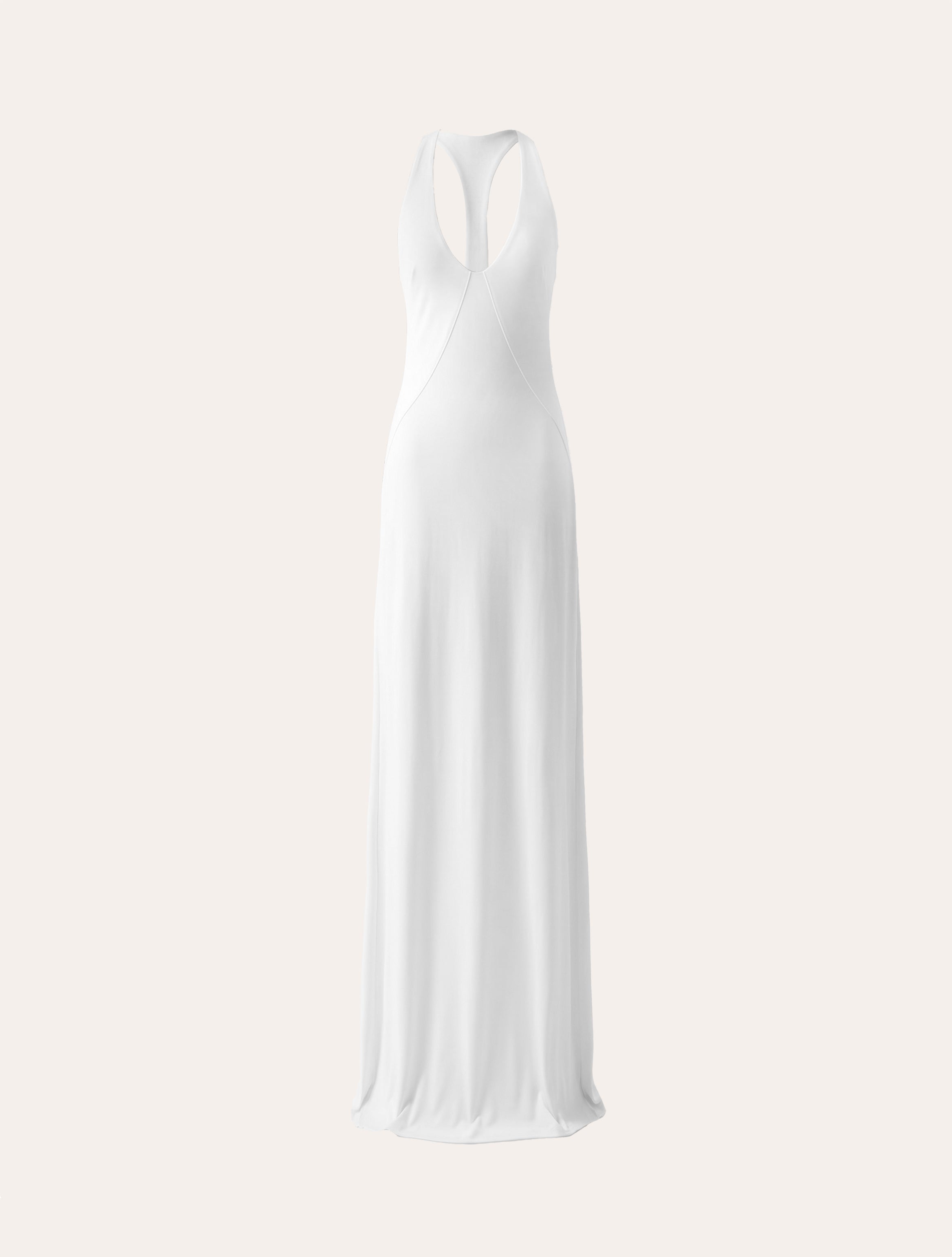 Racerback jersey maxi dress in white