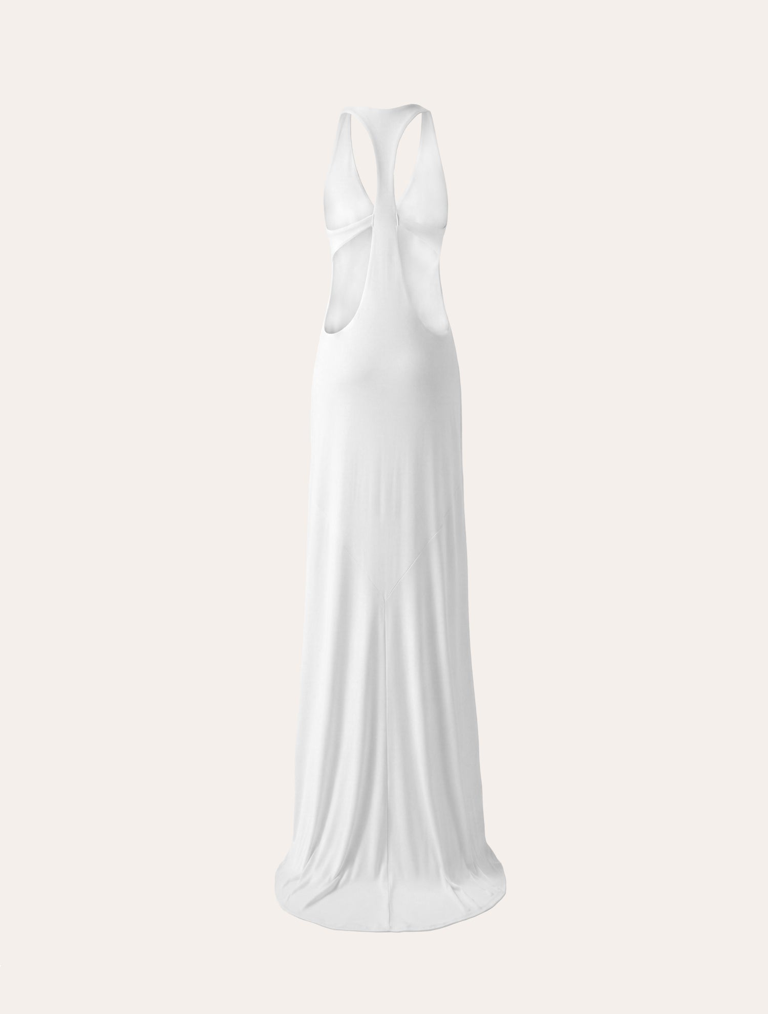Racerback jersey maxi dress in white