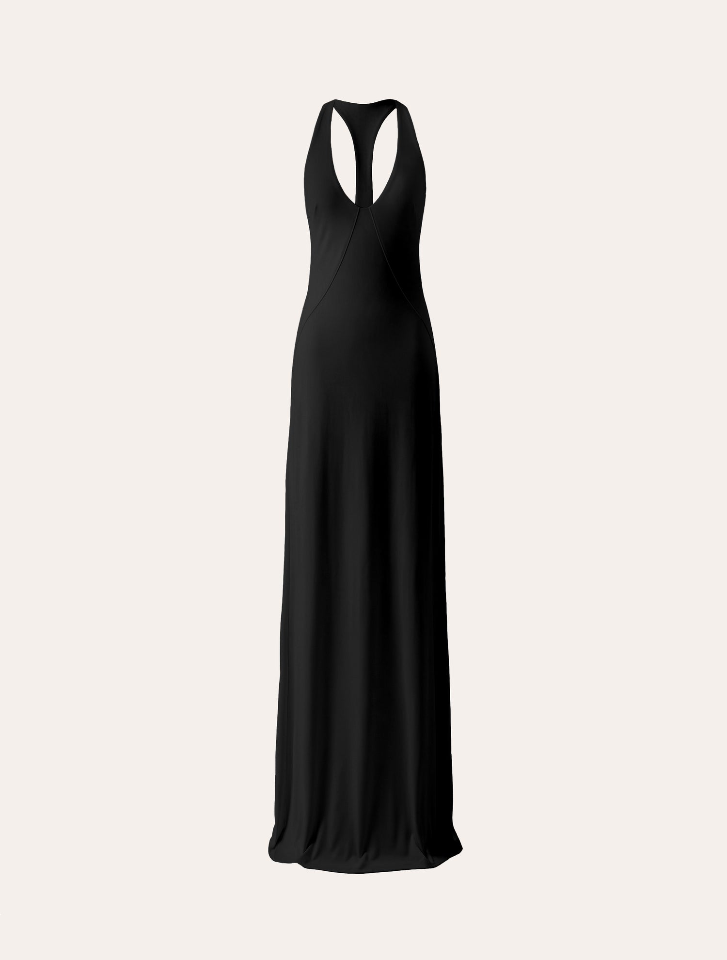 Racerback jersey maxi dress in black