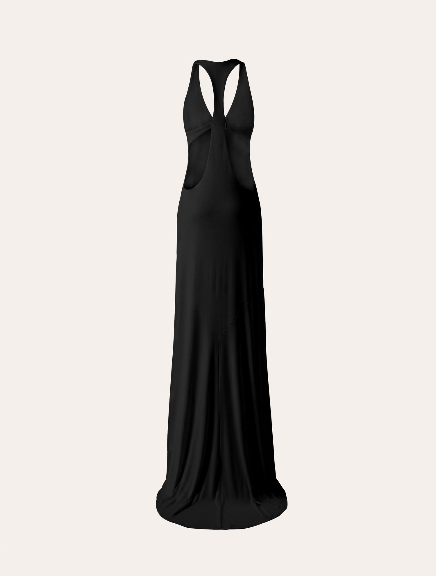 Racerback jersey maxi dress in black