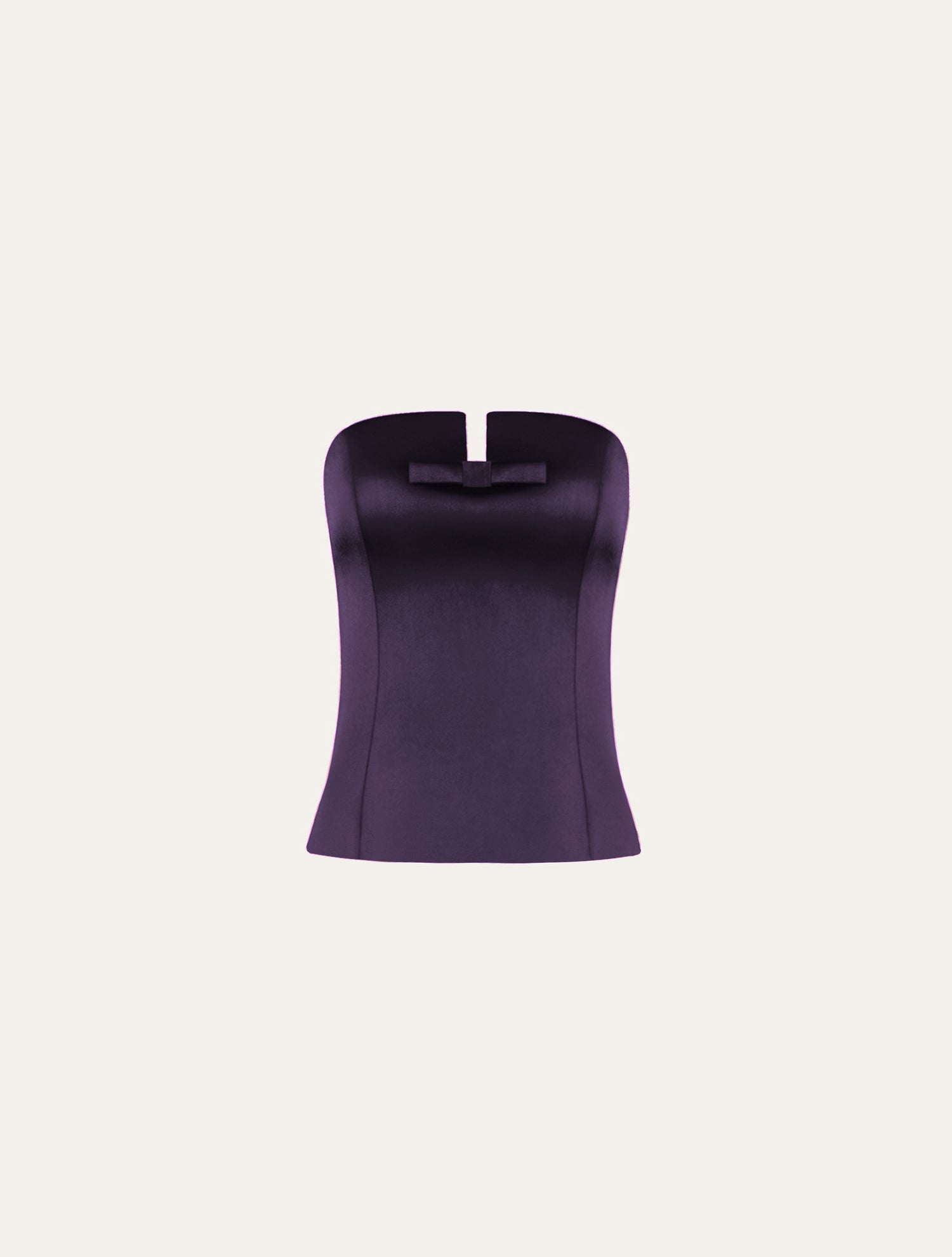 Classic corset with bow in purple satin