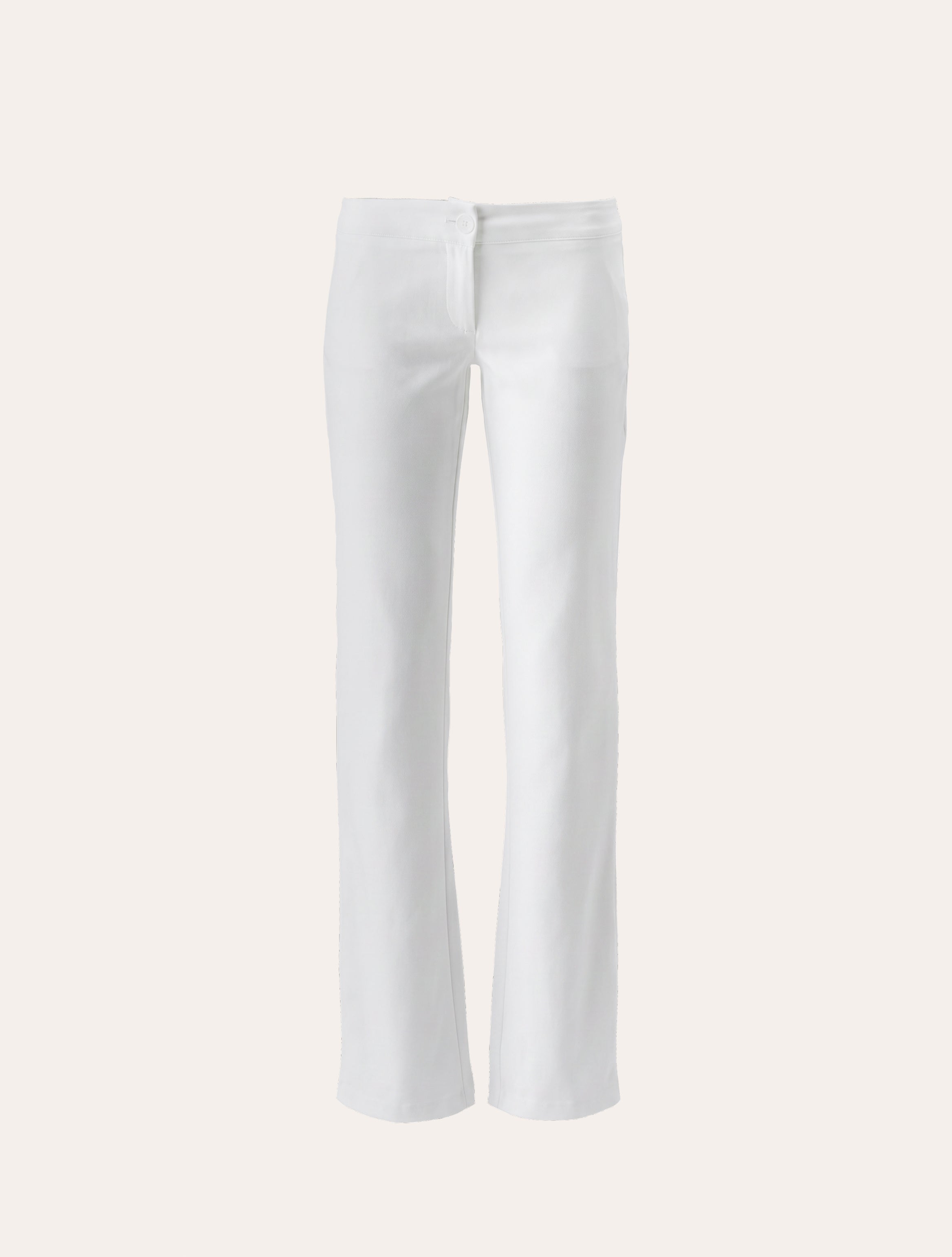 Low-rise boot pants in white