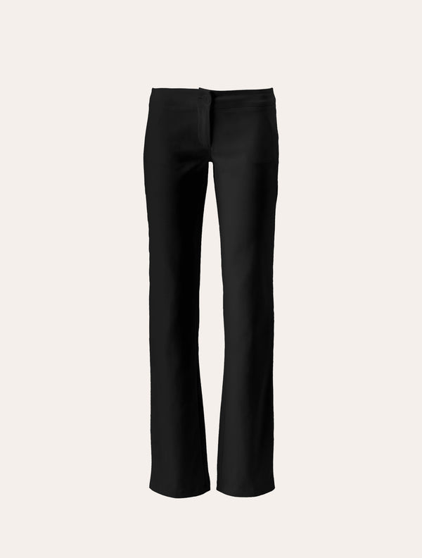 Low-rise boot pants in black