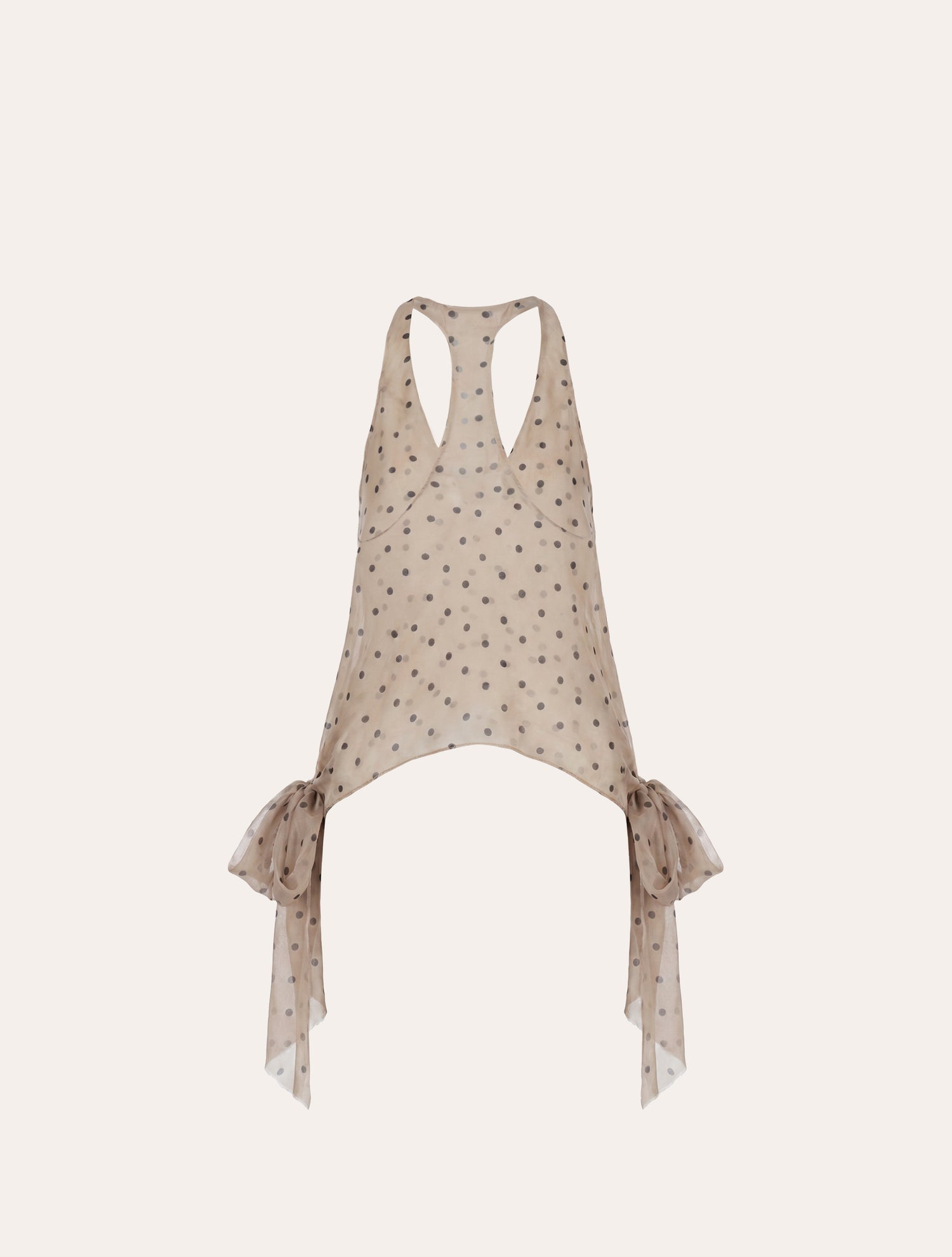 Polka dot muslin tie-side bows top