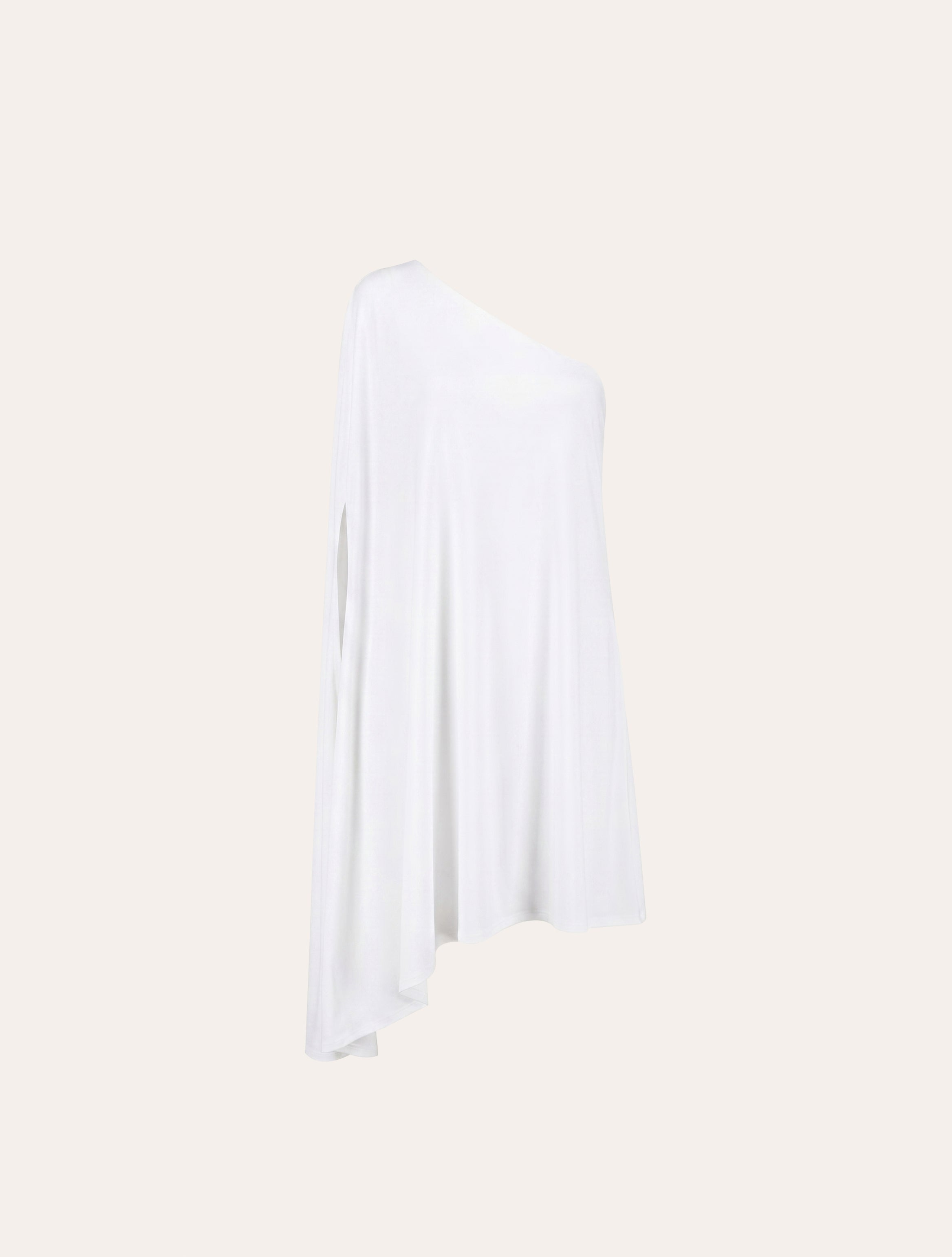 One shoulder jersey mini dress in white