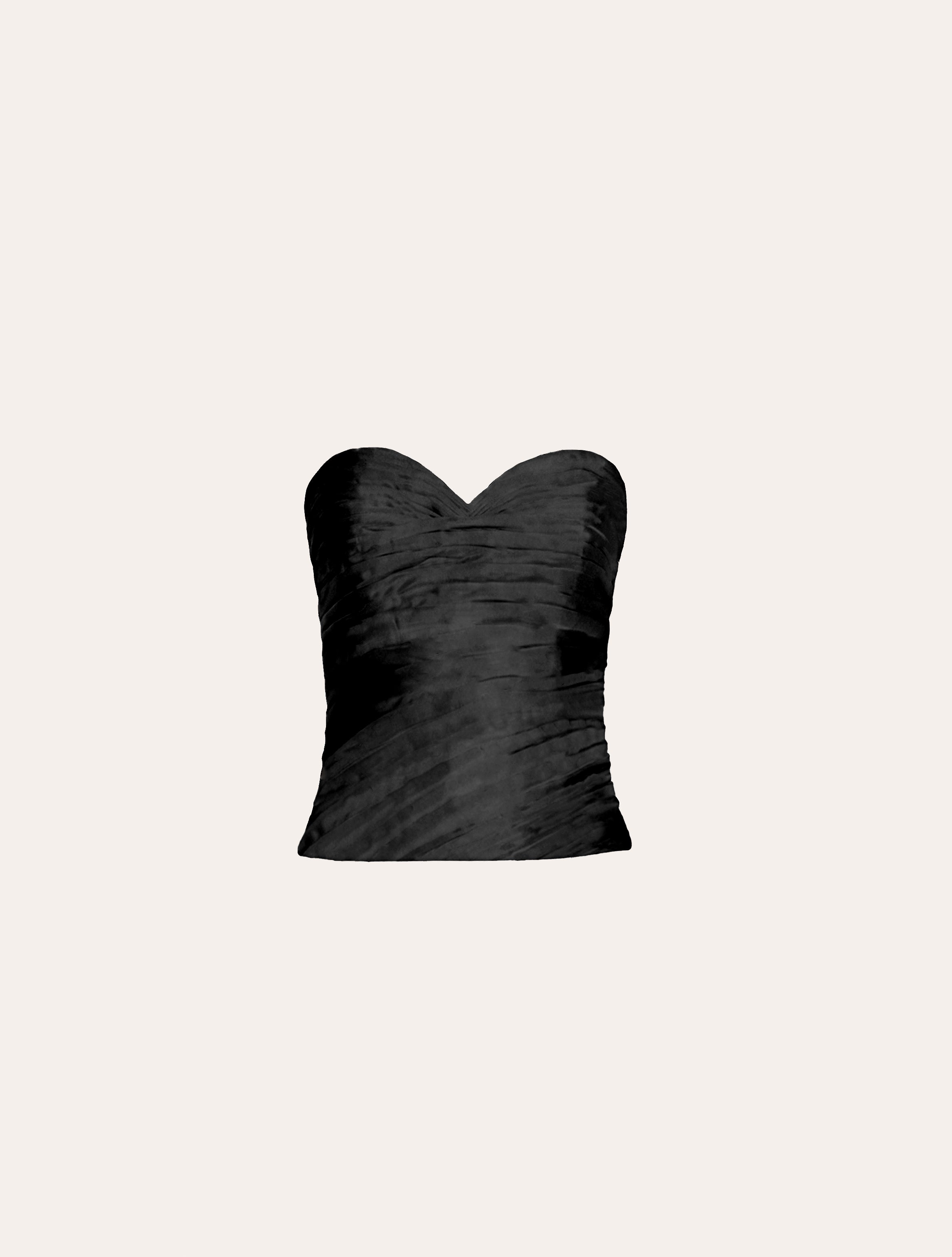 Sweetheart draped bustier corset in black