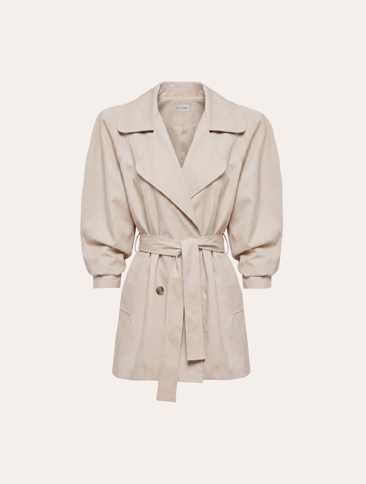 Structured voluminous trench coat in beige