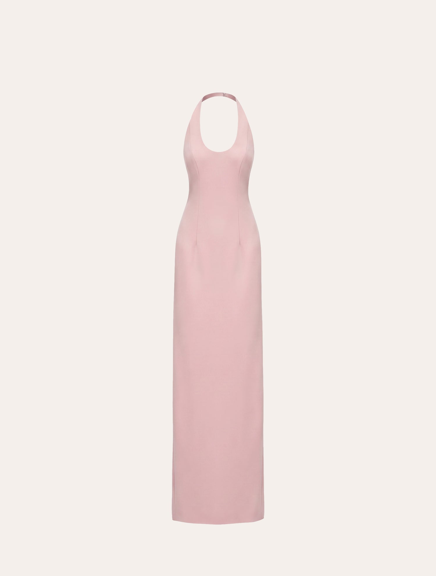 Halter neck maxi dress in baby pink