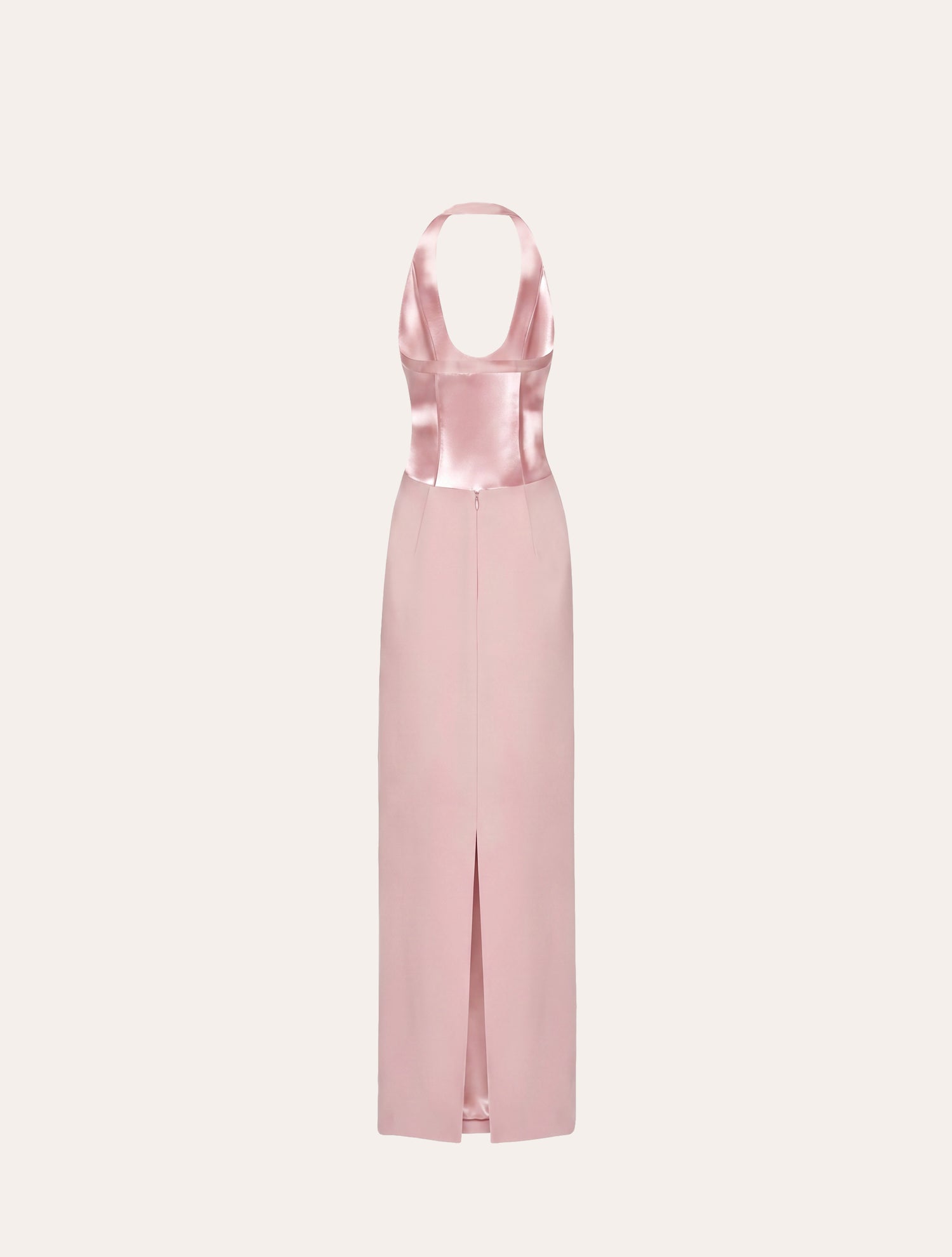Halter neck maxi dress in baby pink