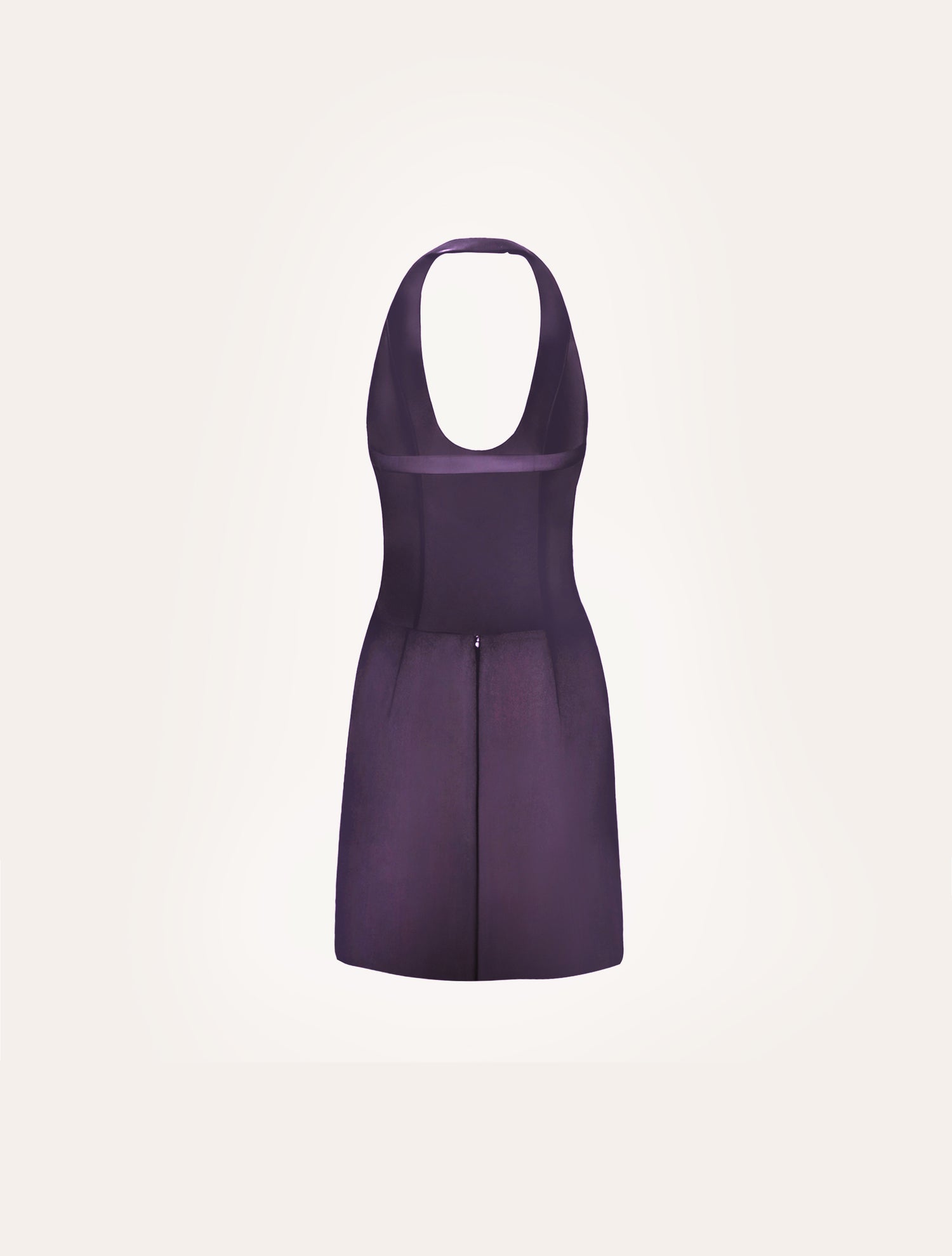 Halter neck mini dress in mauve satin