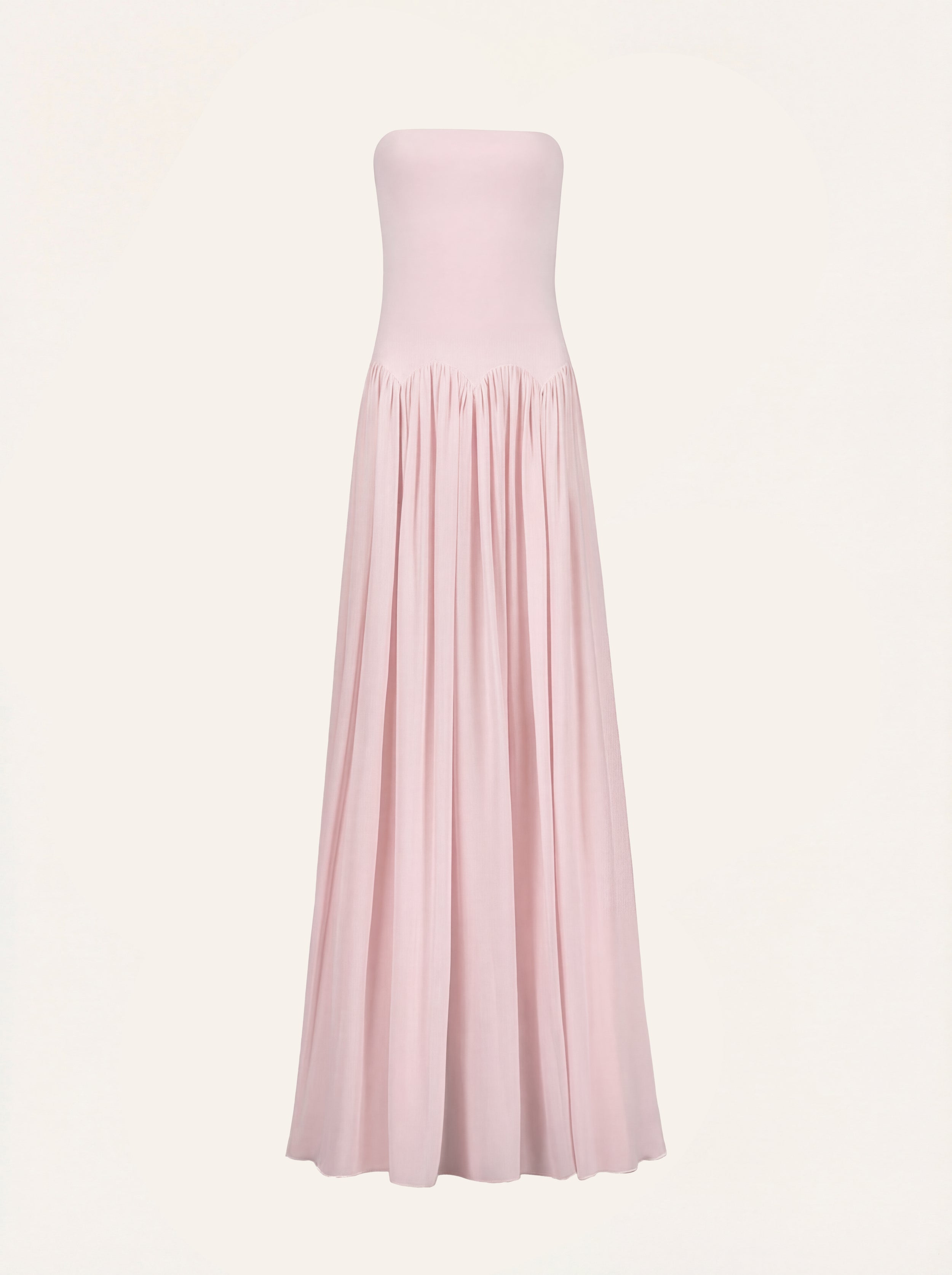 Scalloped waist mini skirt in baby pink