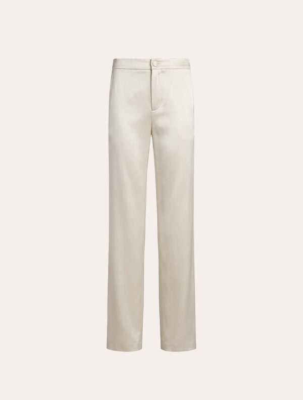 Straight leg tailored  pants in cream