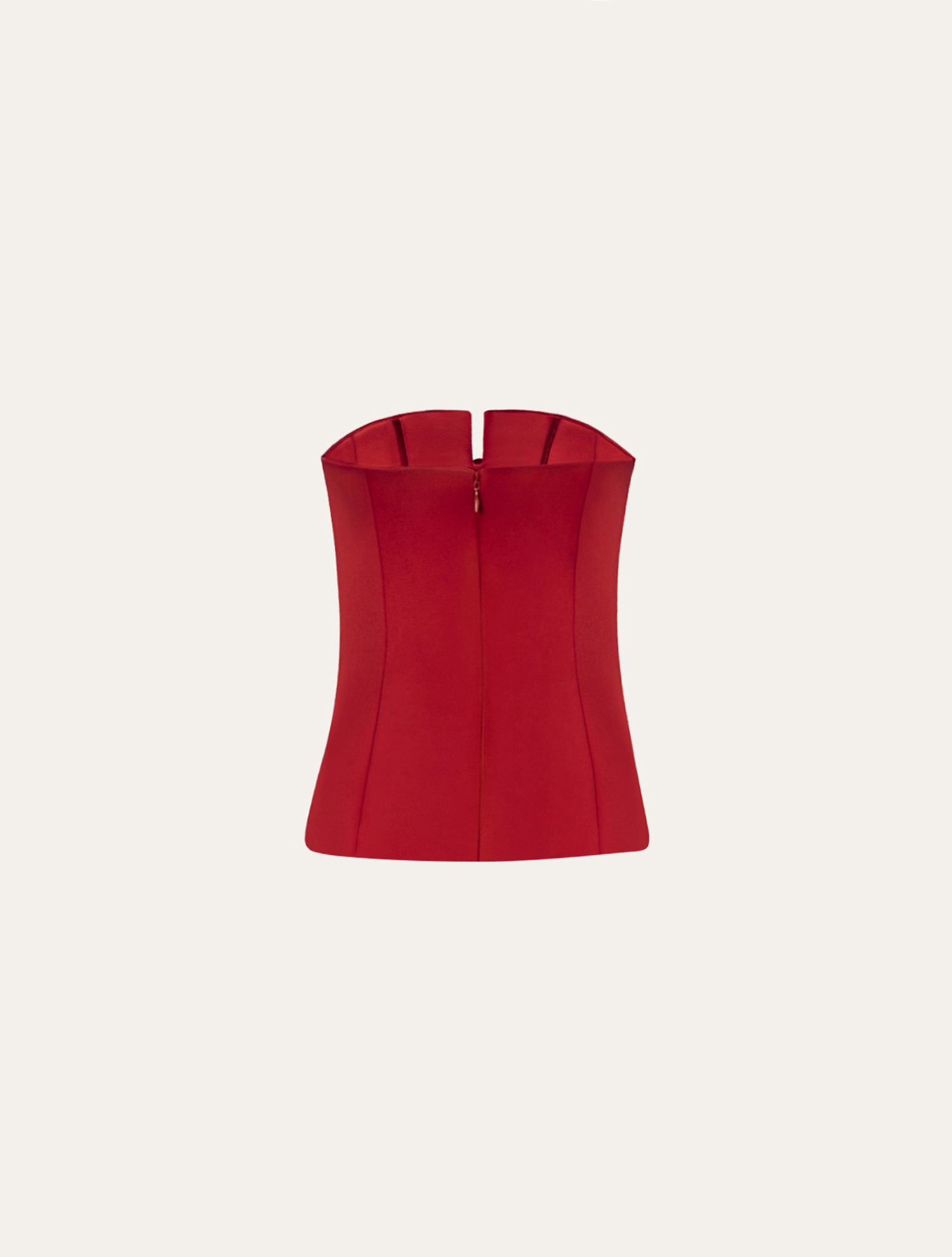 Classic corset with bow in red satin