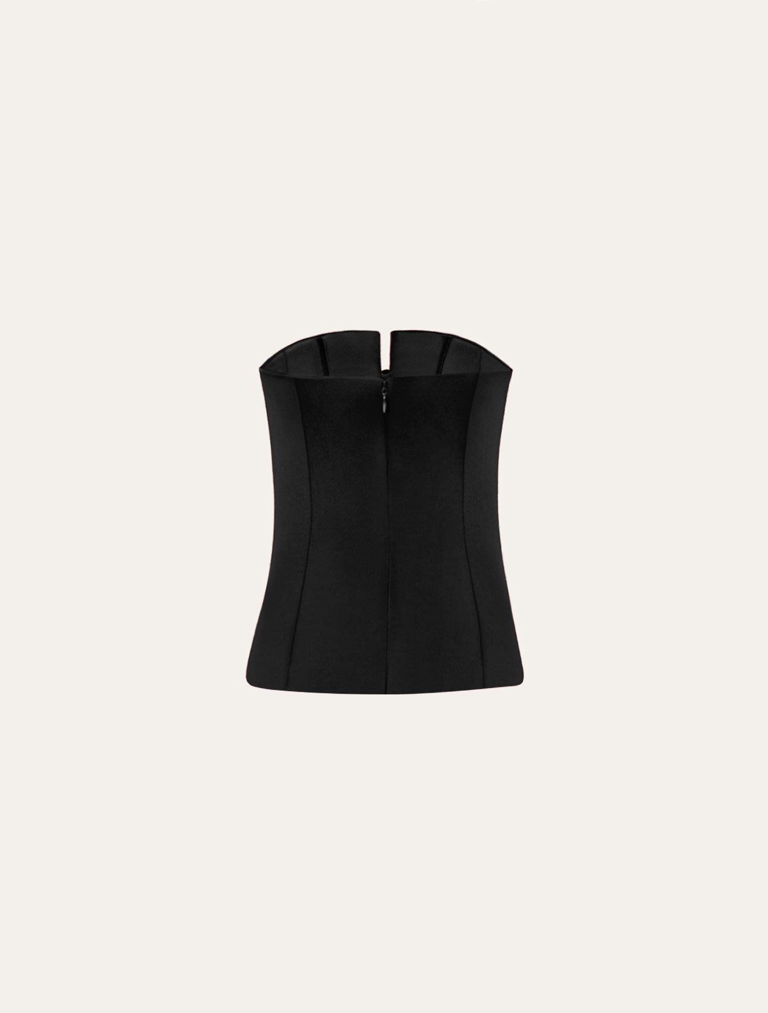 Classic corset with bow in black satin