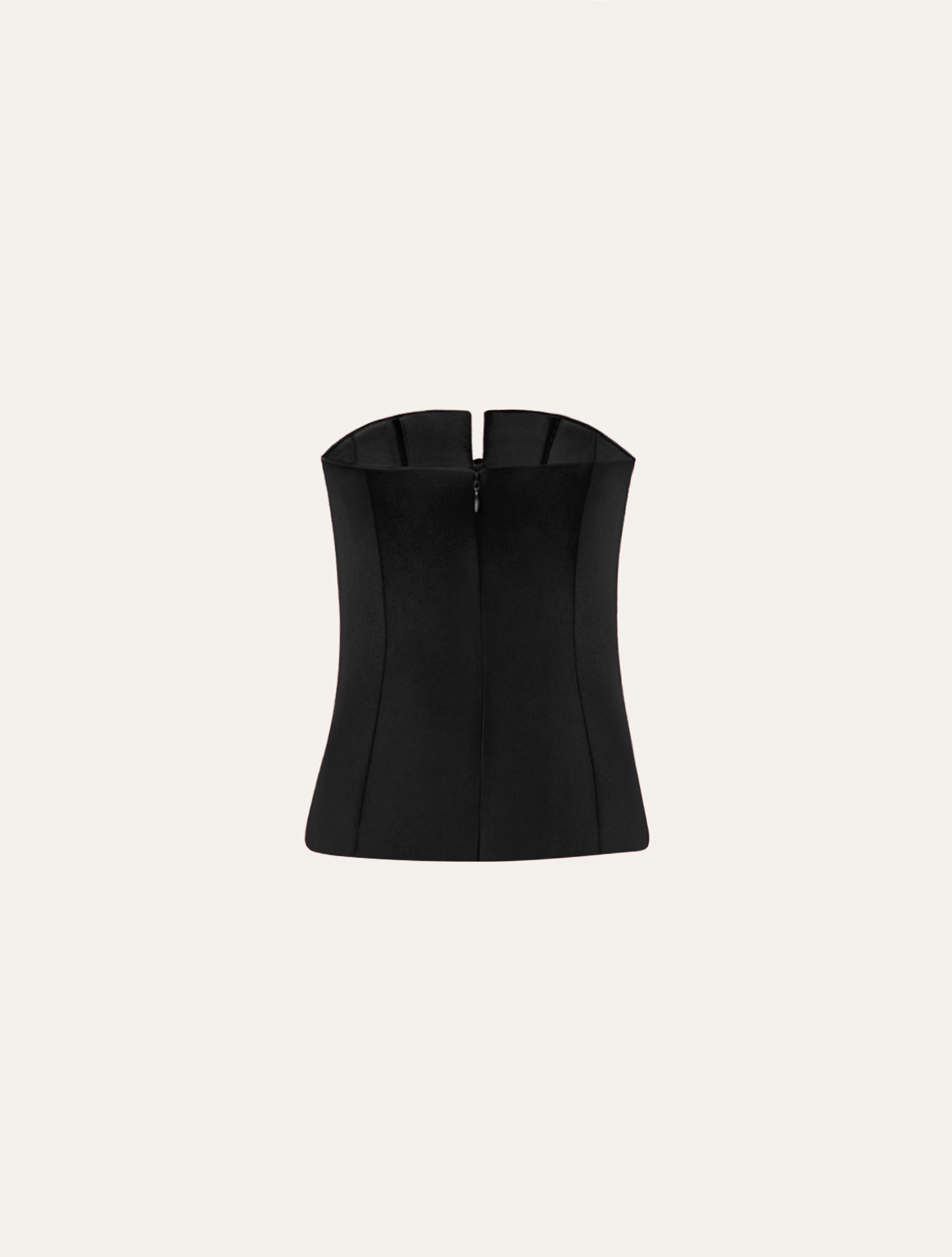 Classic corset with bow in black satin