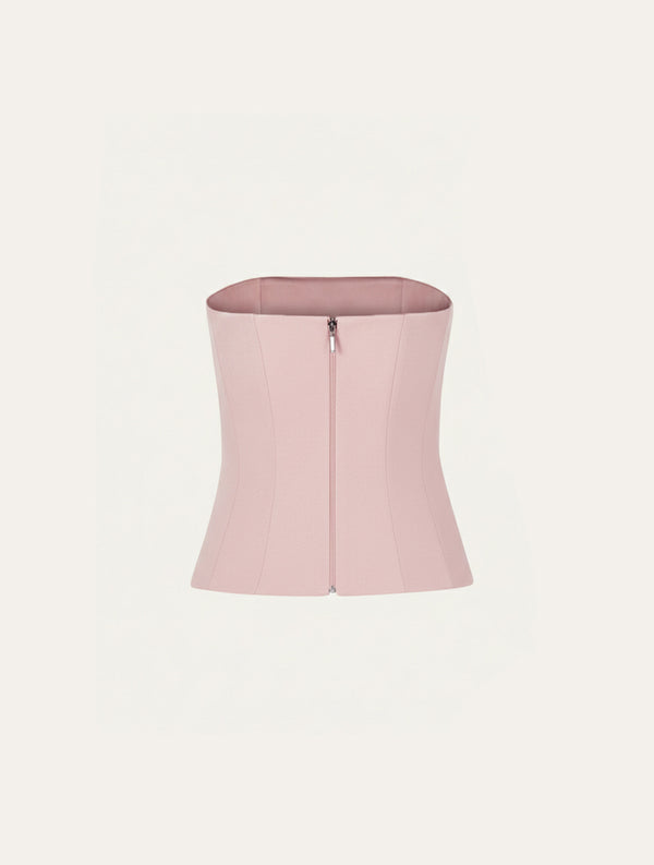Scalloped detail corset in baby pink