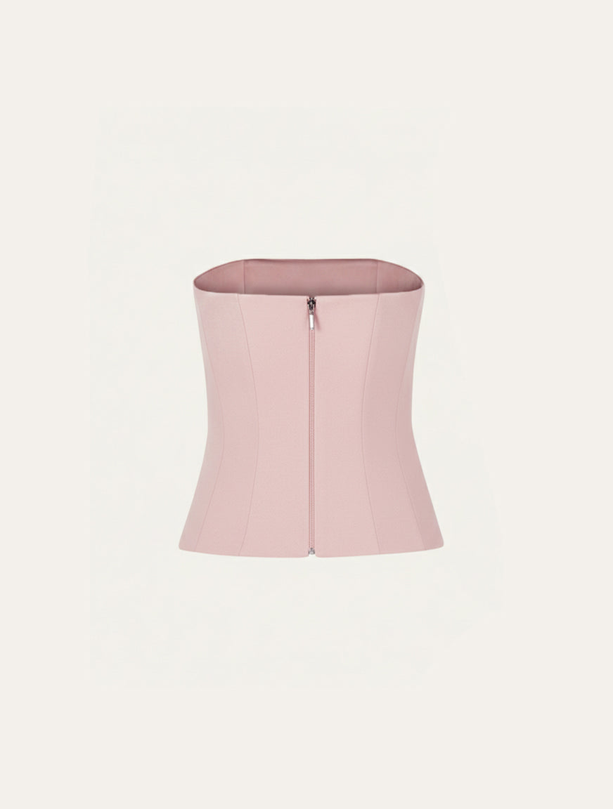 Scalloped detail corset in baby pink